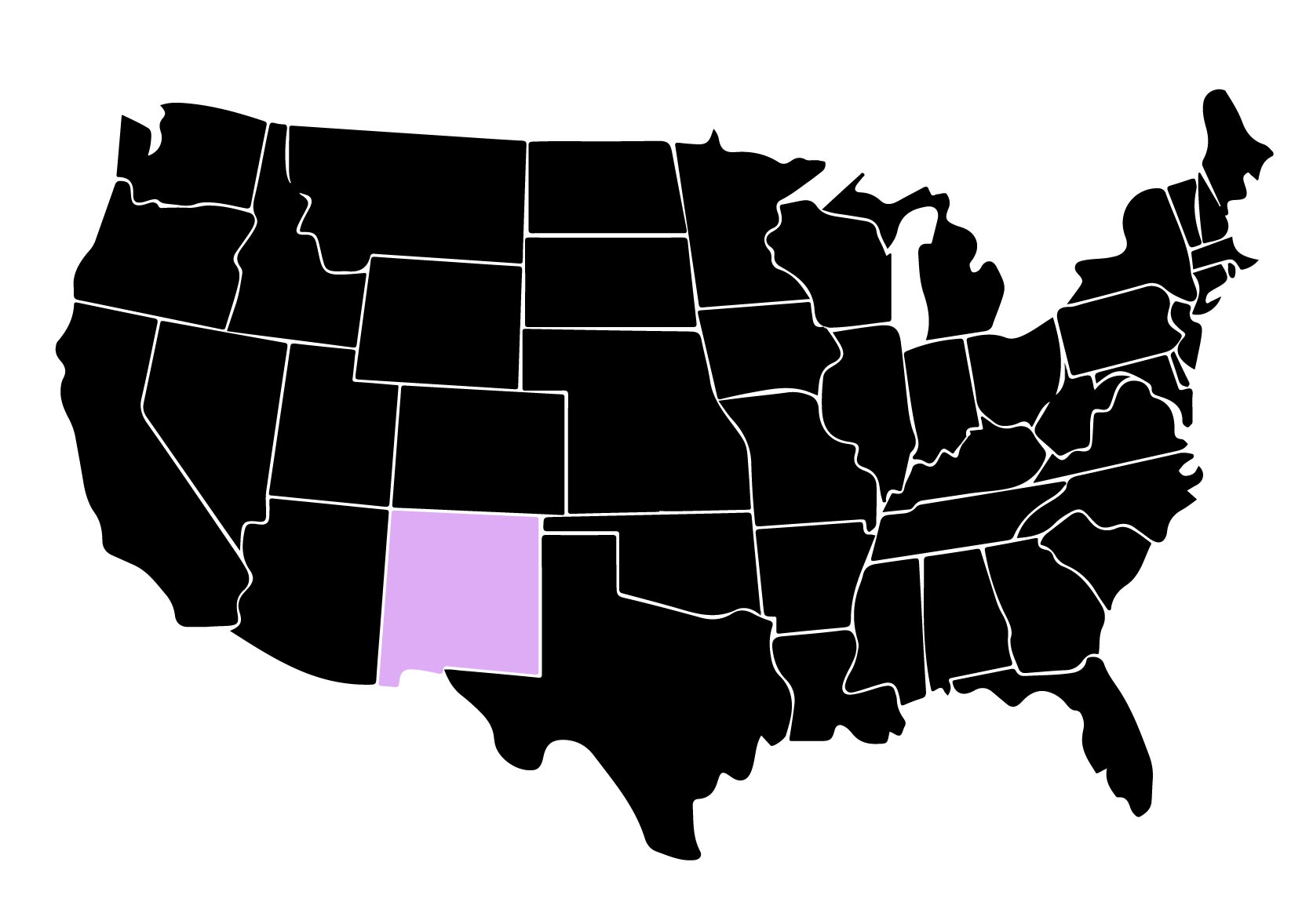 Map Showing Location of Kepler Window Tinters in New Mexico with Purple Area on the State