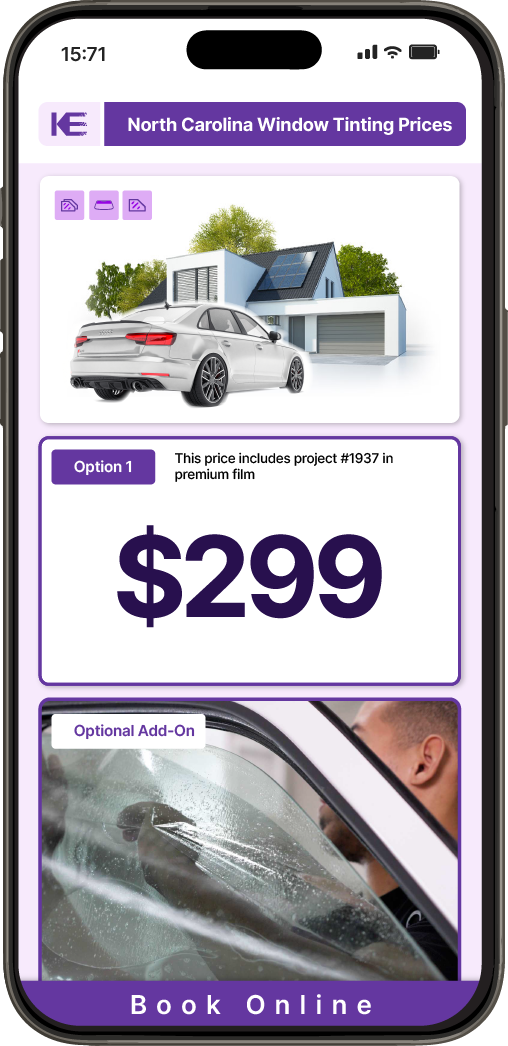 View Competitive Car Window Tinting Prices in North Carolina