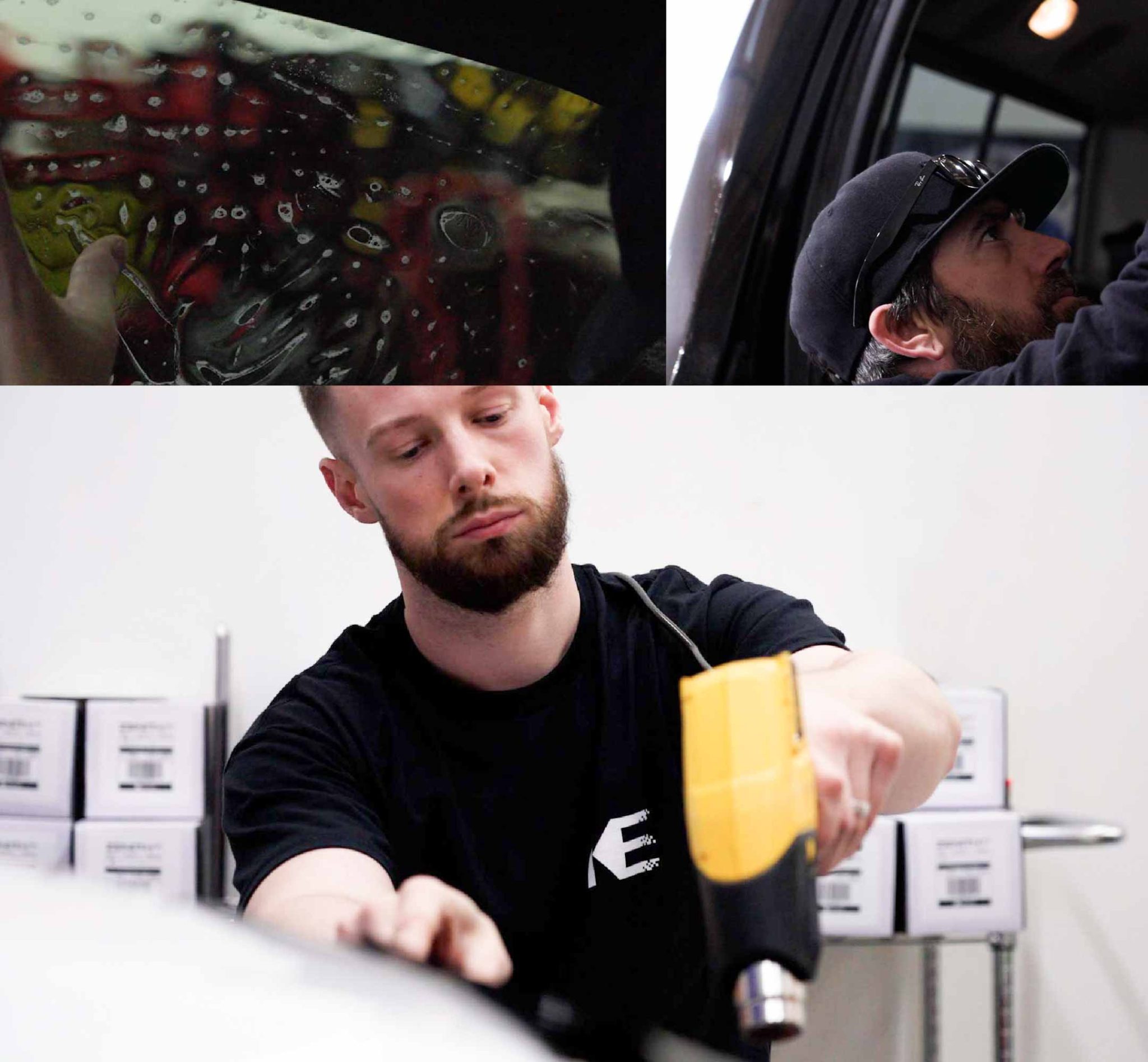 Expert Technician Installing Advanced Window Tint to Tesla in Arizona