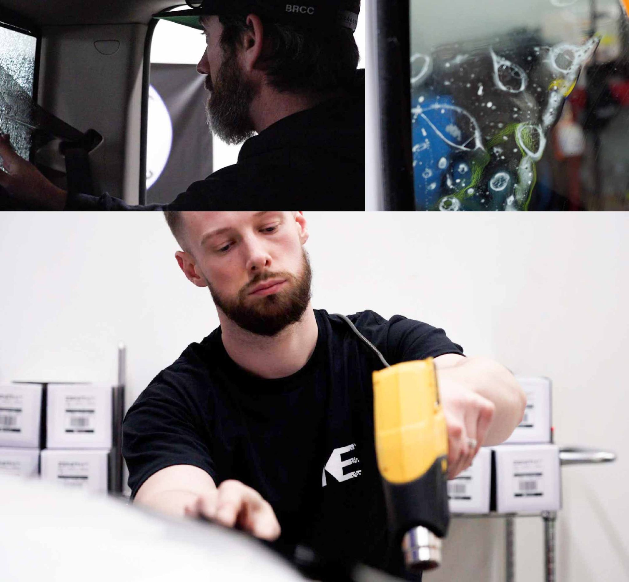 Expert Technician Installing Ceramic Window Tint to Tesla in Delaware