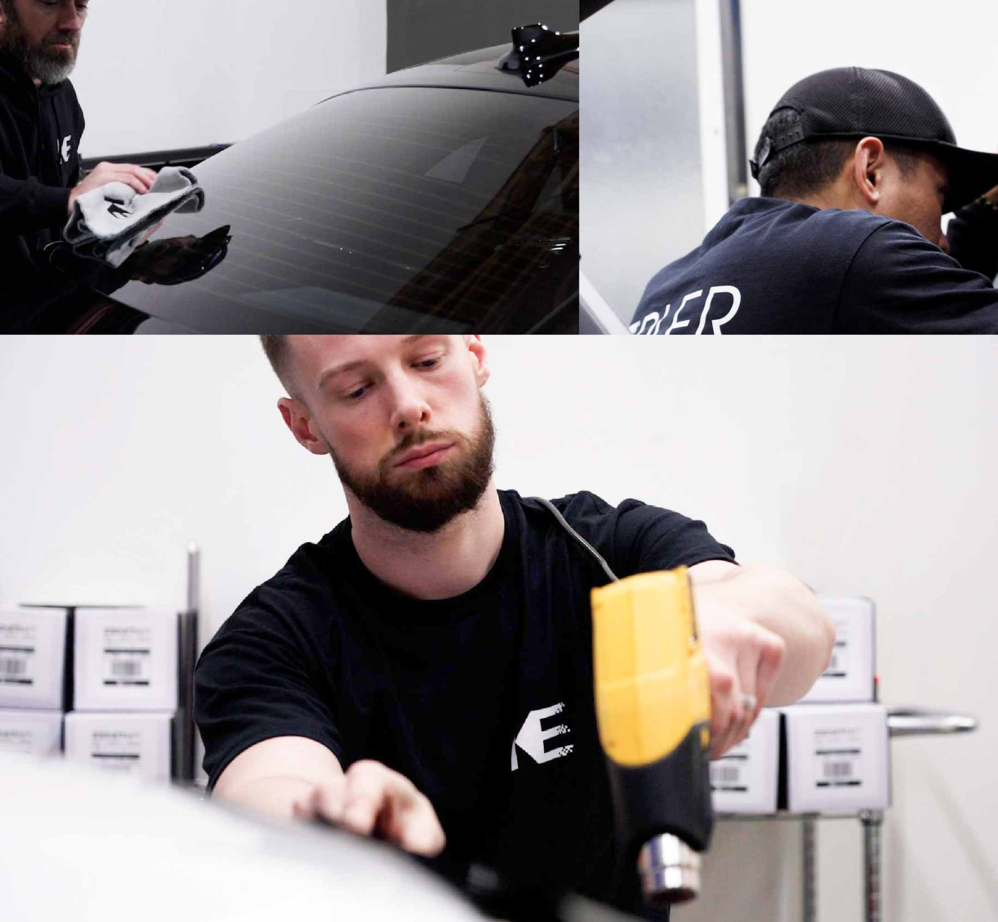 Kepler Technician Fitting Ceramic Window Tint to Tesla in Idaho