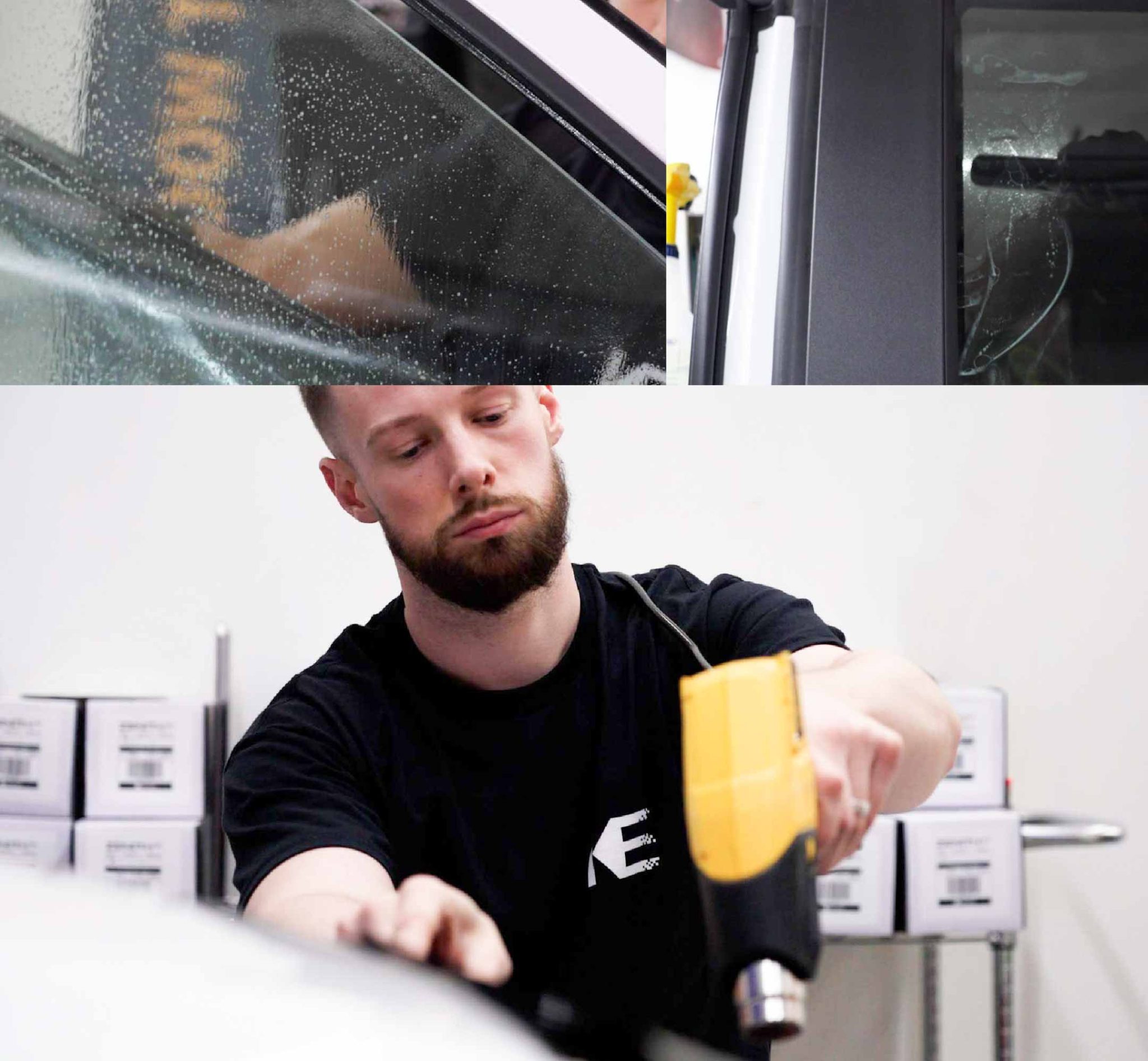Kepler Technician Installing High-tech Window Tint to Tesla in Massachusetts
