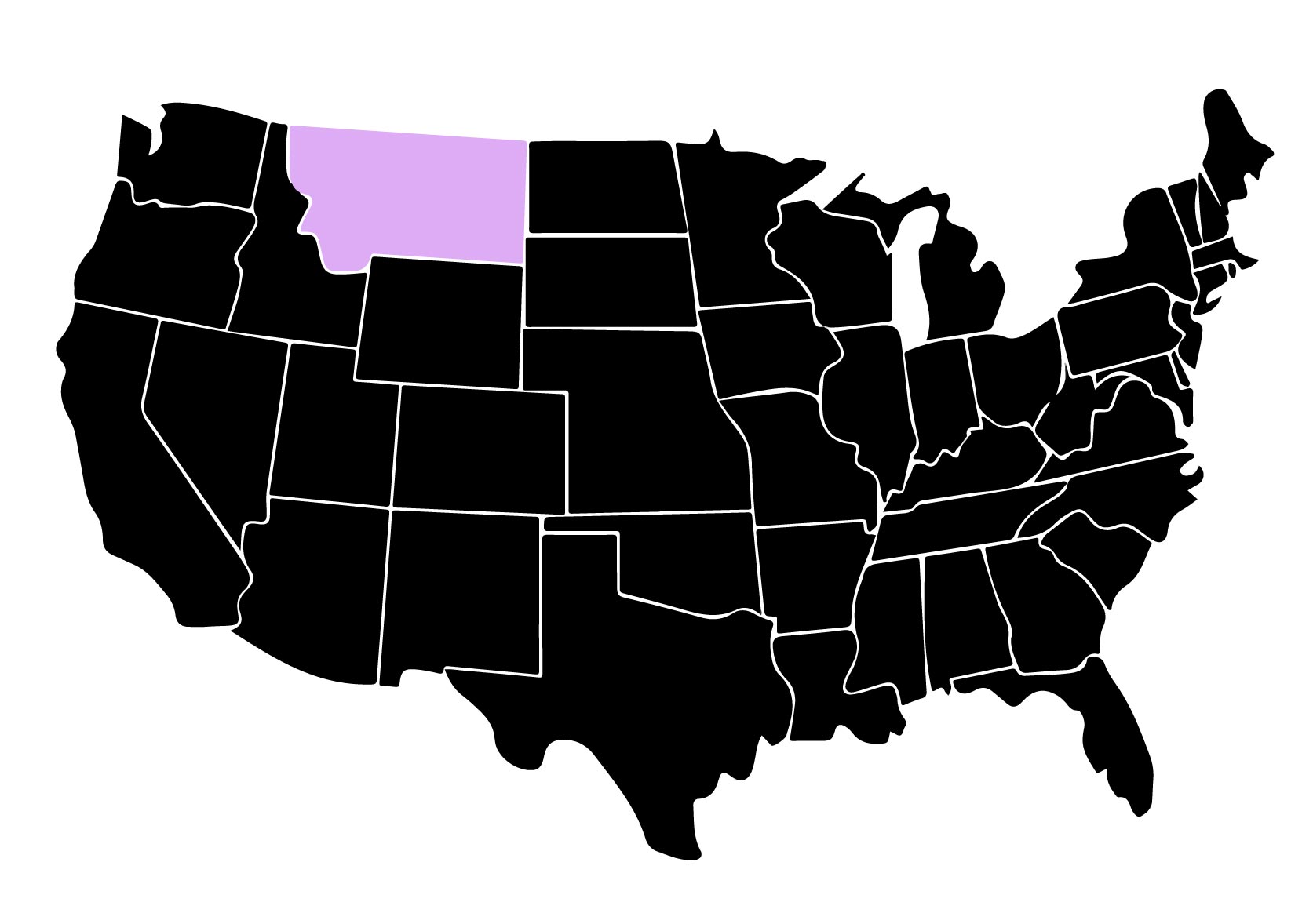Map Showing Location of Kepler Window Tinters in Montana with Purple Area on the State