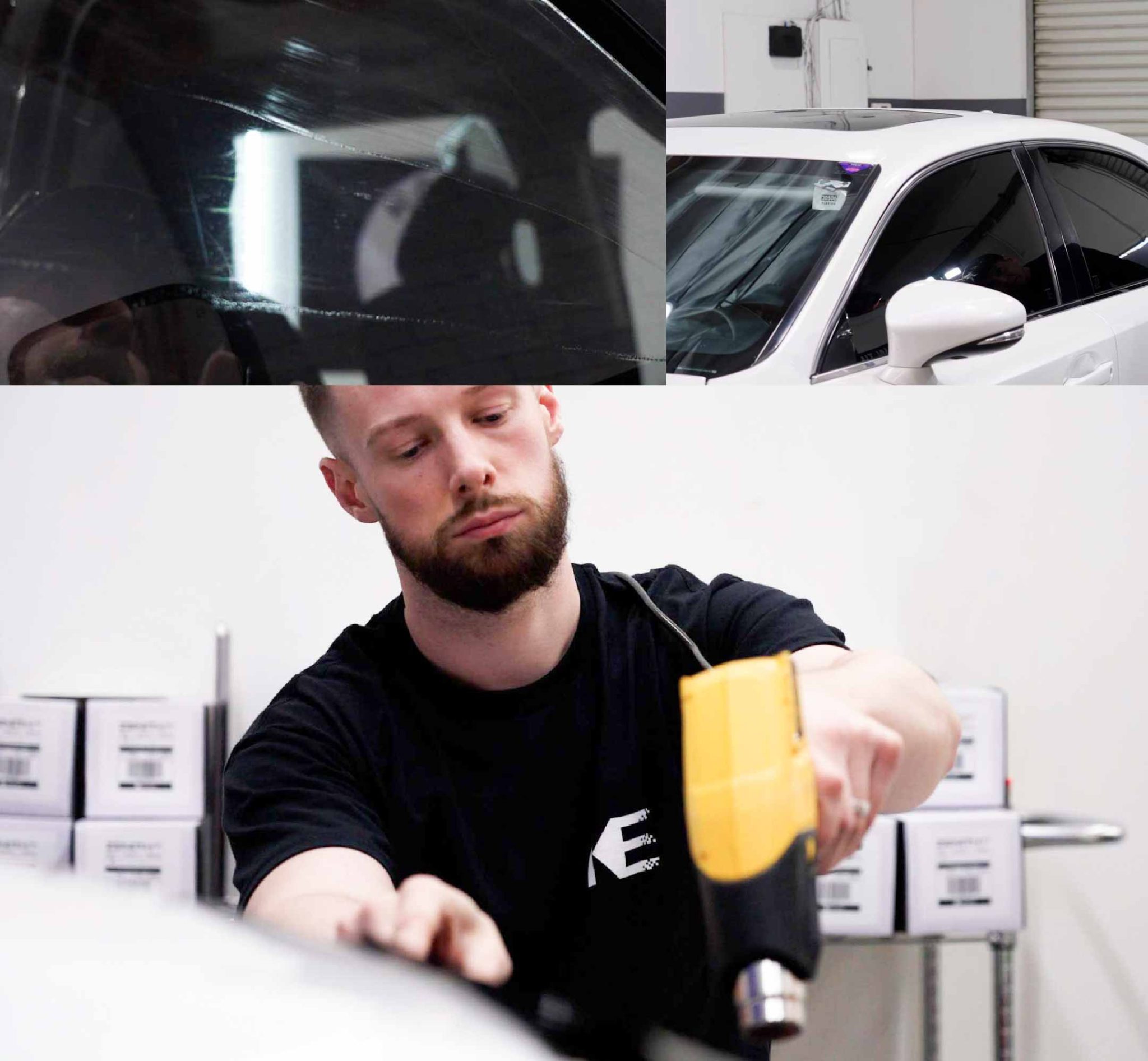 Expert Technician Installing Ceramic Window Tint to Tesla in Nevada