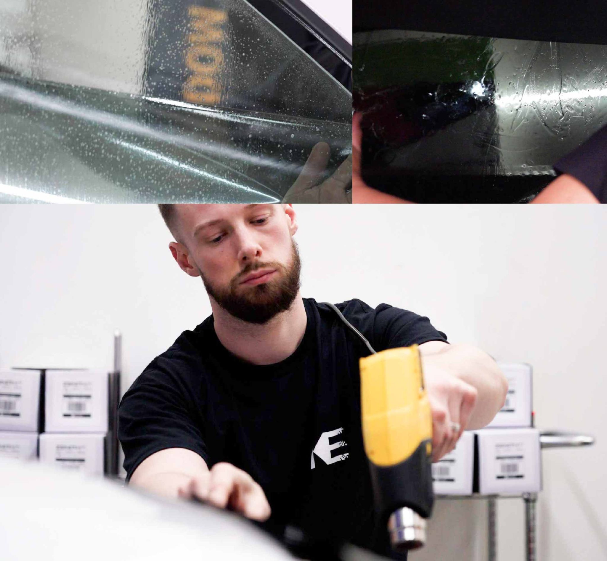 Kepler Technician Fitting Advanced Window Tint to Tesla in New York