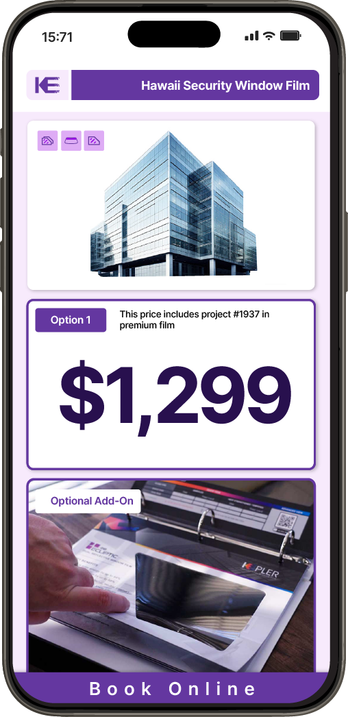 Get Security Window Film Pricing on Your Phone in Hawaii