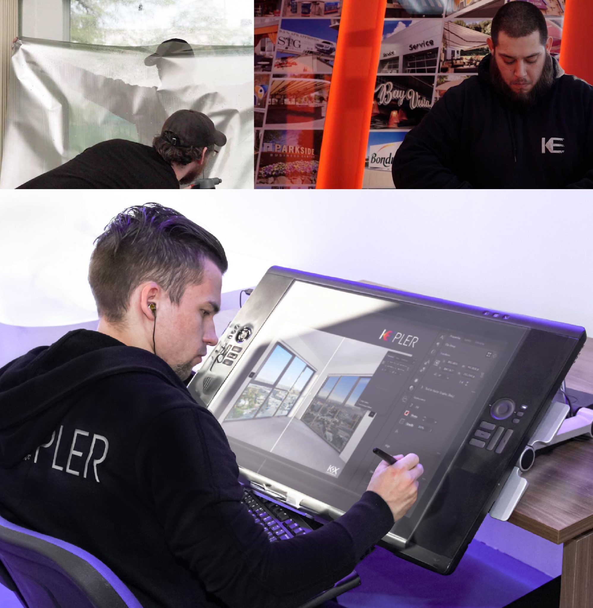 Professional Commercial Window Film Alaska Technician in Action