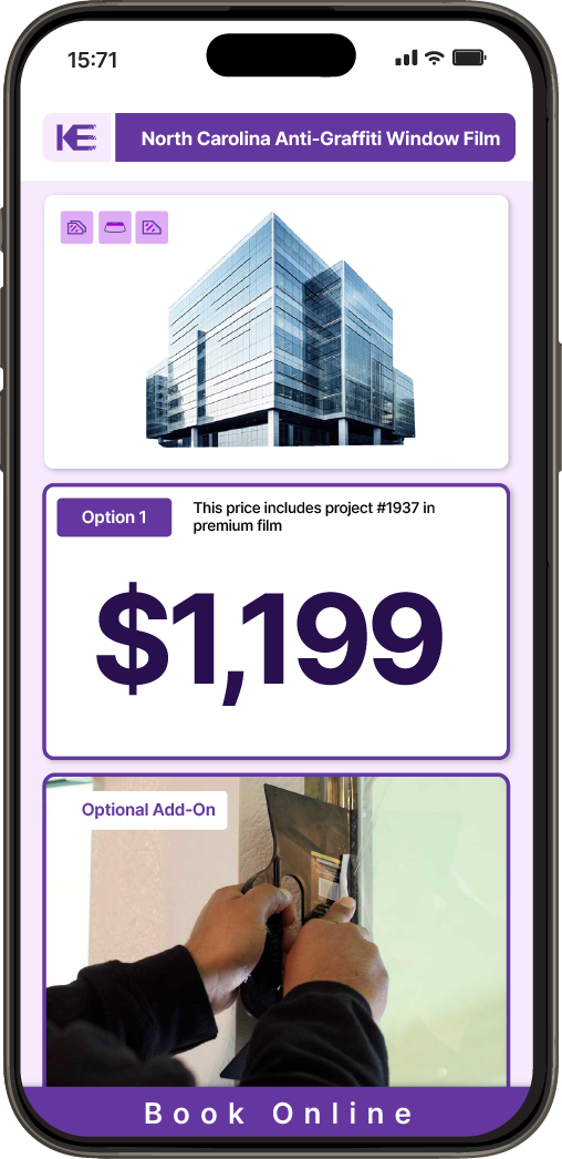 Get Anti-Graffiti Window Film Pricing on Your Phone in North Carolina
