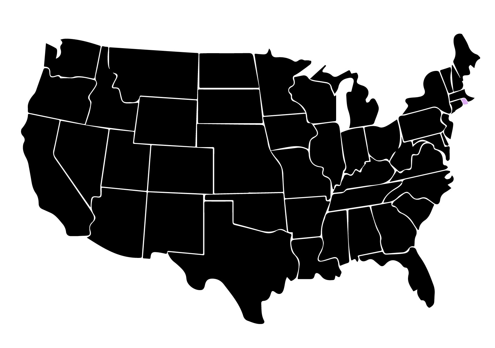 Map Showing Location of Kepler Window Tinters in Rhode Island with Purple Highlight on the State
