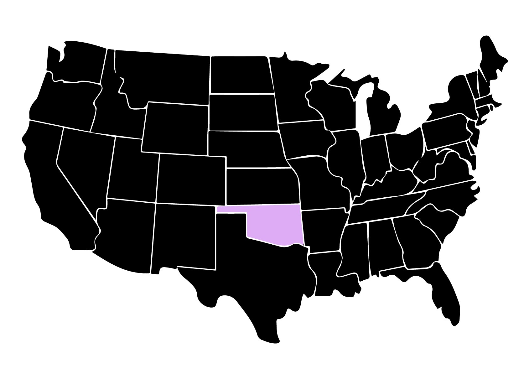 Map Showing Location of Kepler Window Tinters in Oklahoma with Purple Highlight on the State