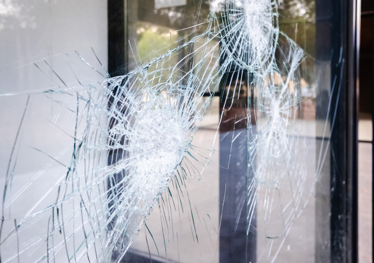 Carmichael, California blocking entry security glass