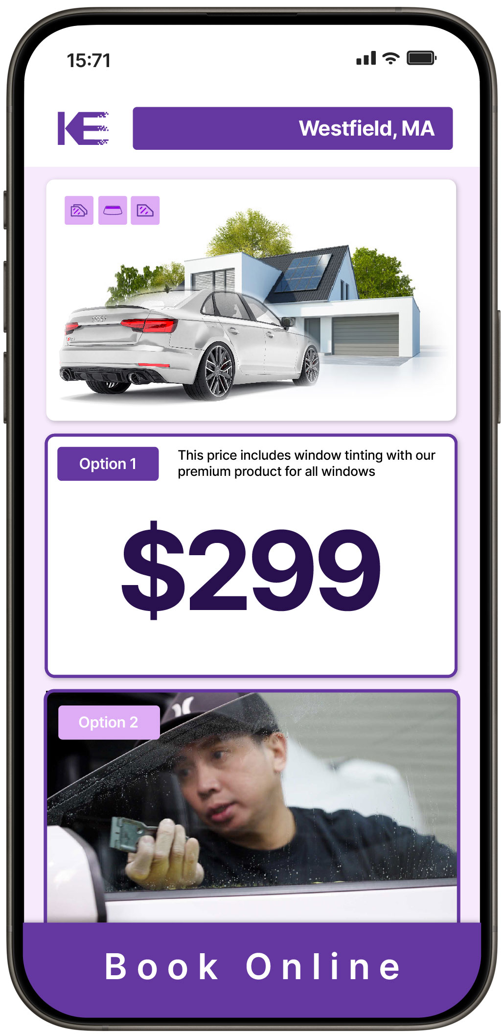View Affordable Tesla Window Tinting Costs in Holden, Massachusetts
