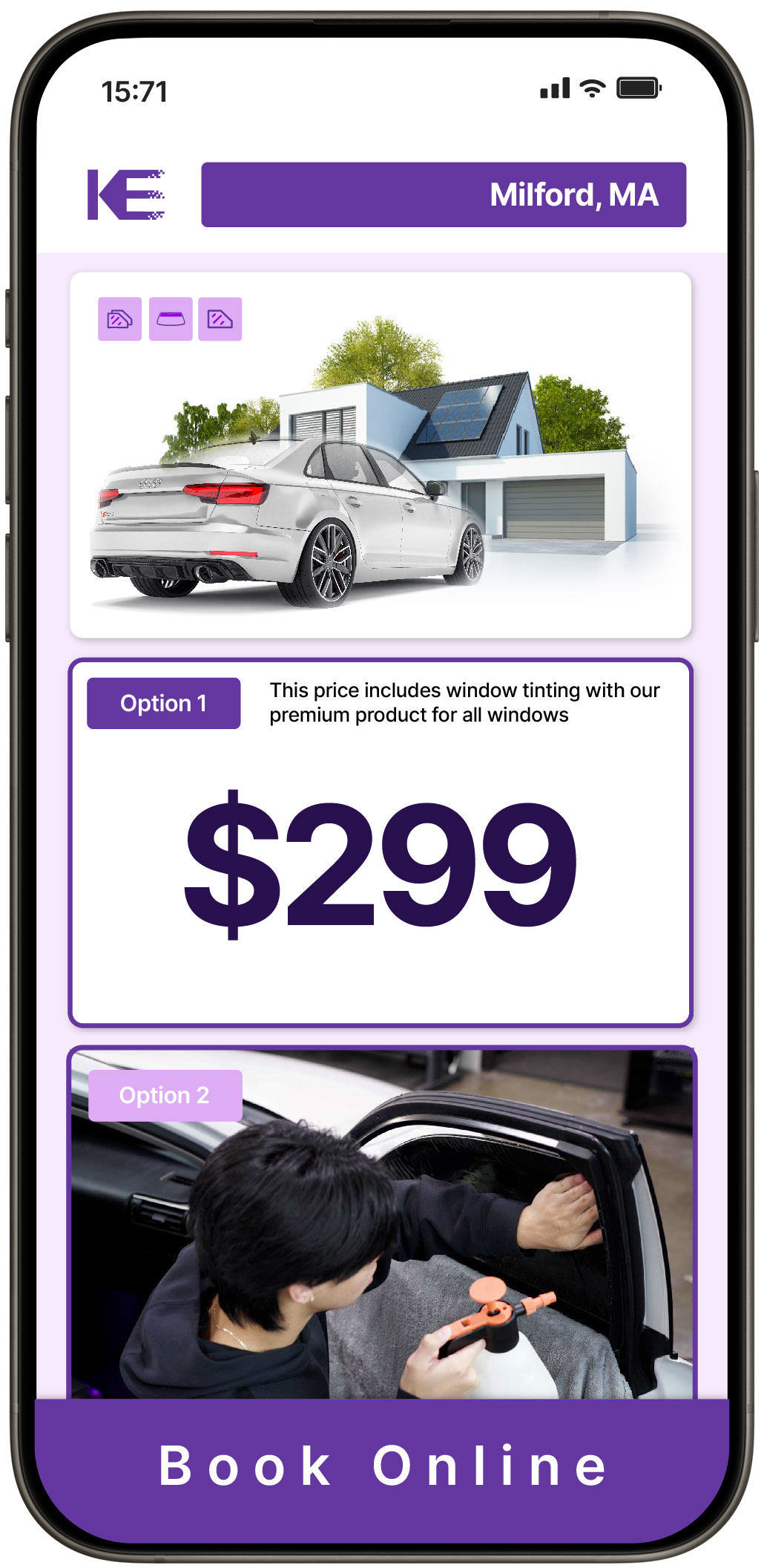 View Competitive Tesla Window Tinting Rates in Randolph, Massachusetts