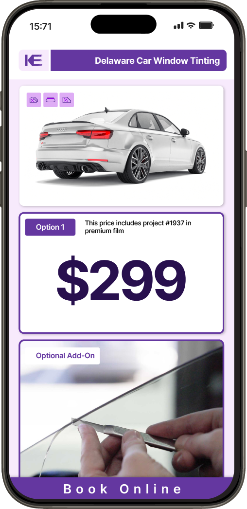 View Competitive Car Window Tinting Prices in Delaware