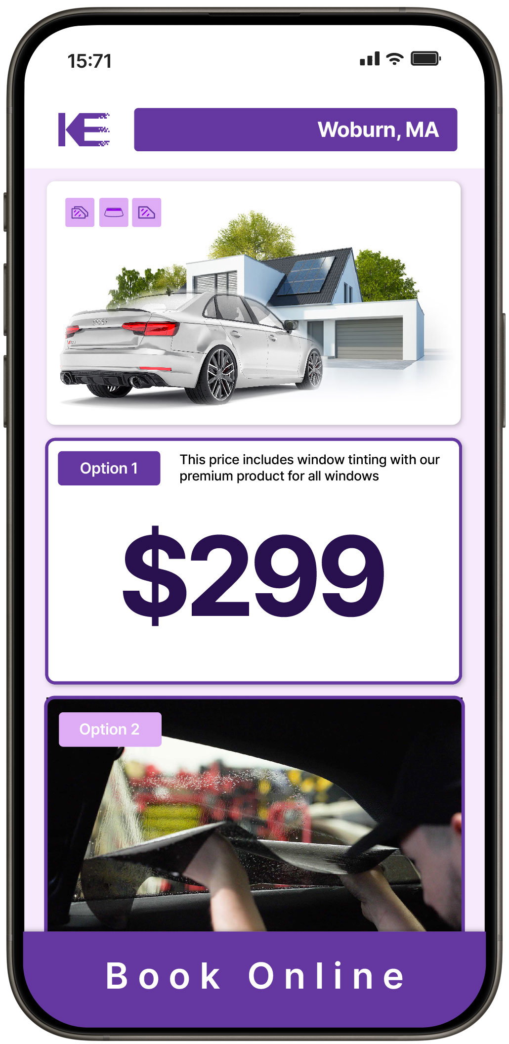 View Affordable Tesla Window Tinting Costs in Waverley, Massachusetts