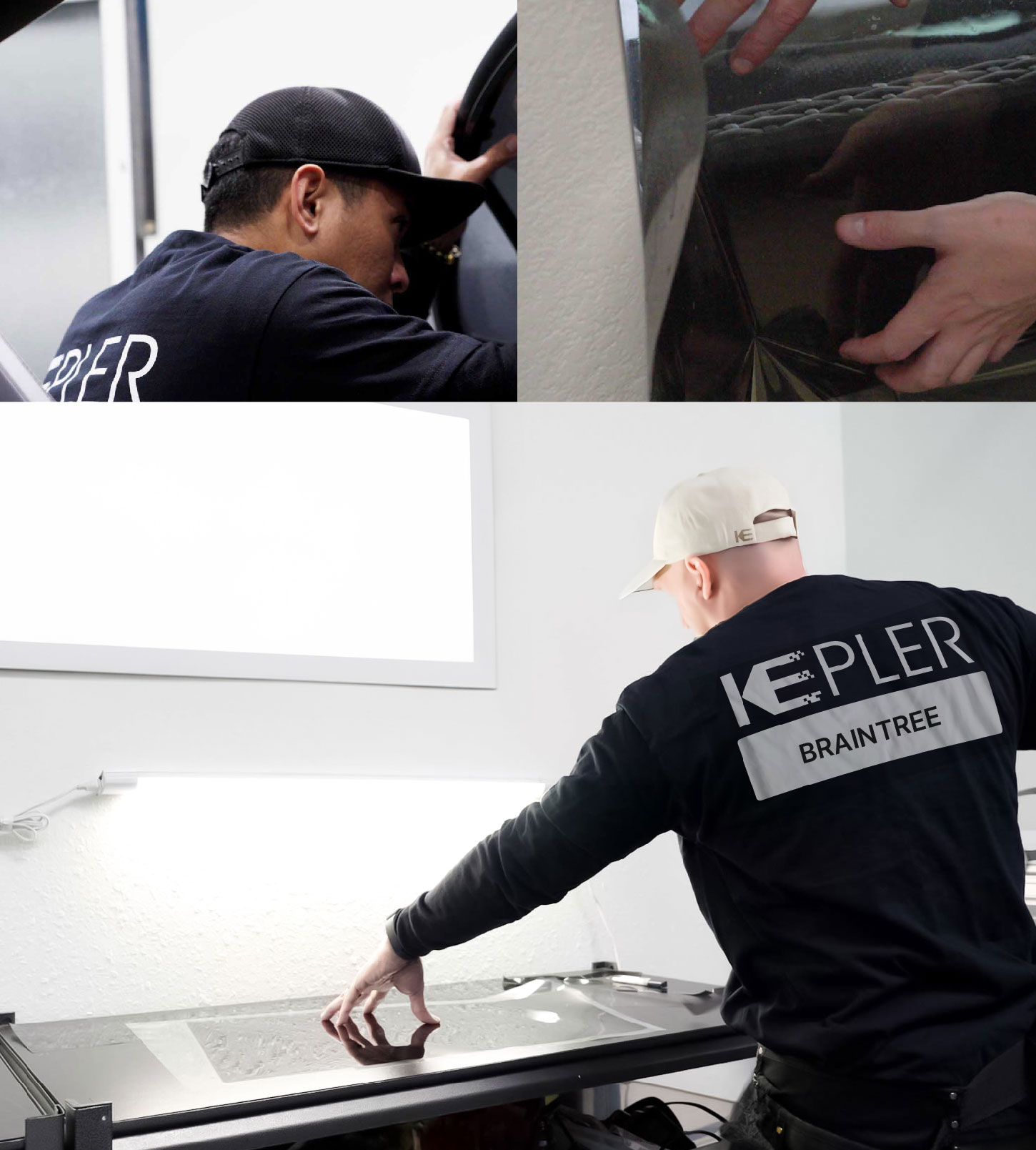 Window Tinting Specialist Cutting Film in Braintree, Massachusetts