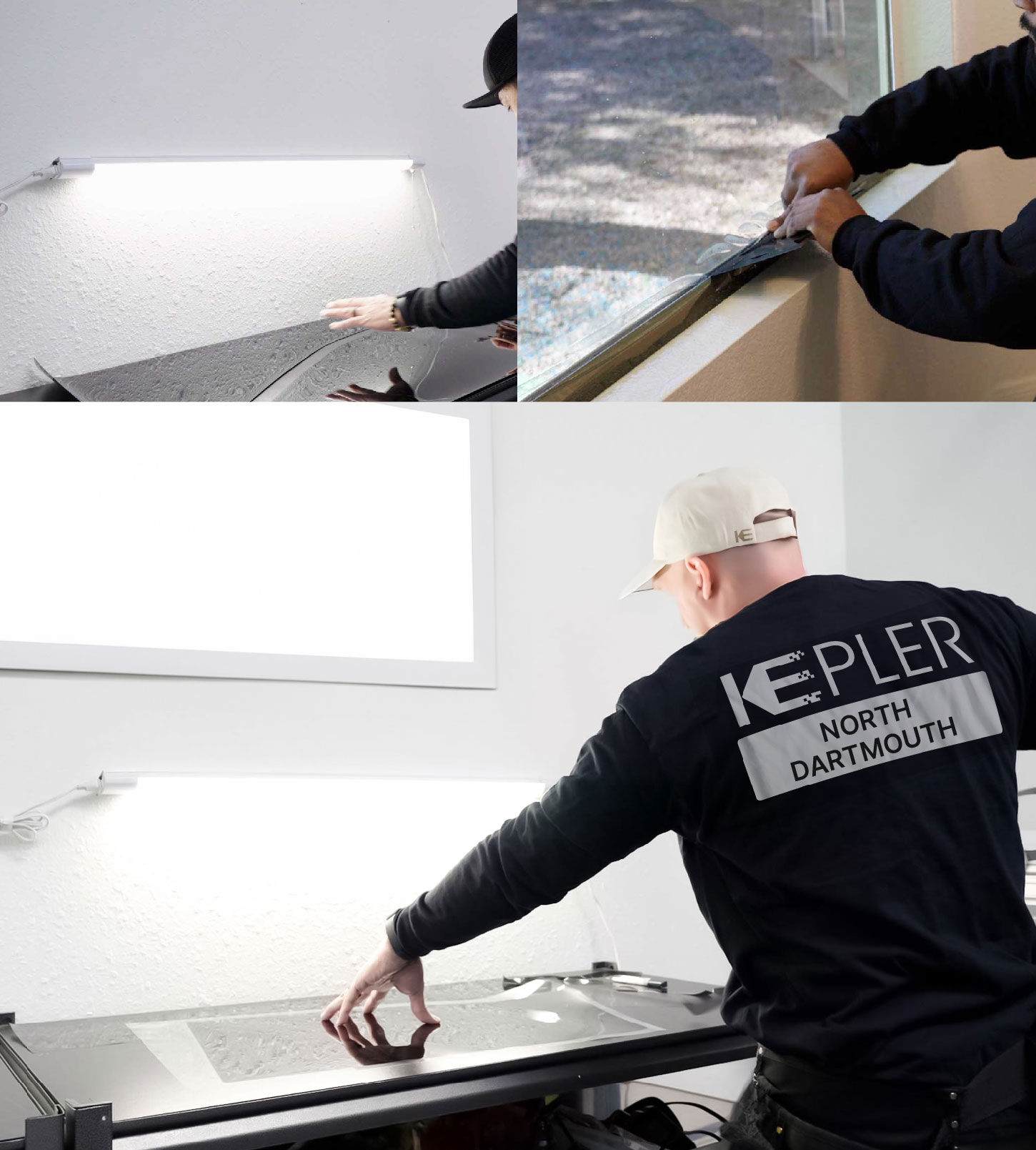 Window Tinting Specialist Cutting Film in North Dartmouth, Massachusetts