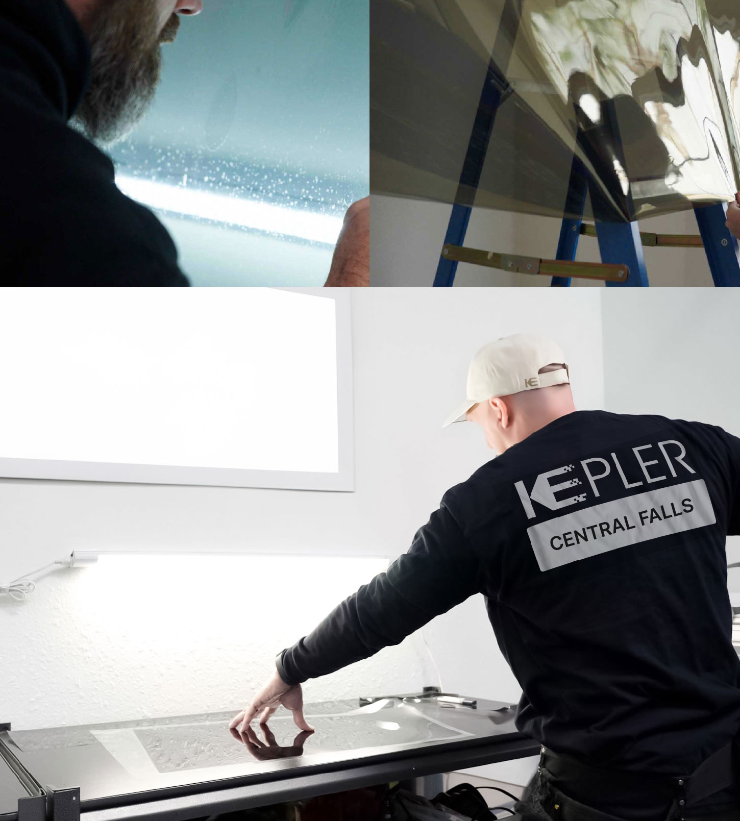 Window Tinting Specialist Cutting Film in Central Falls, Rhode Island