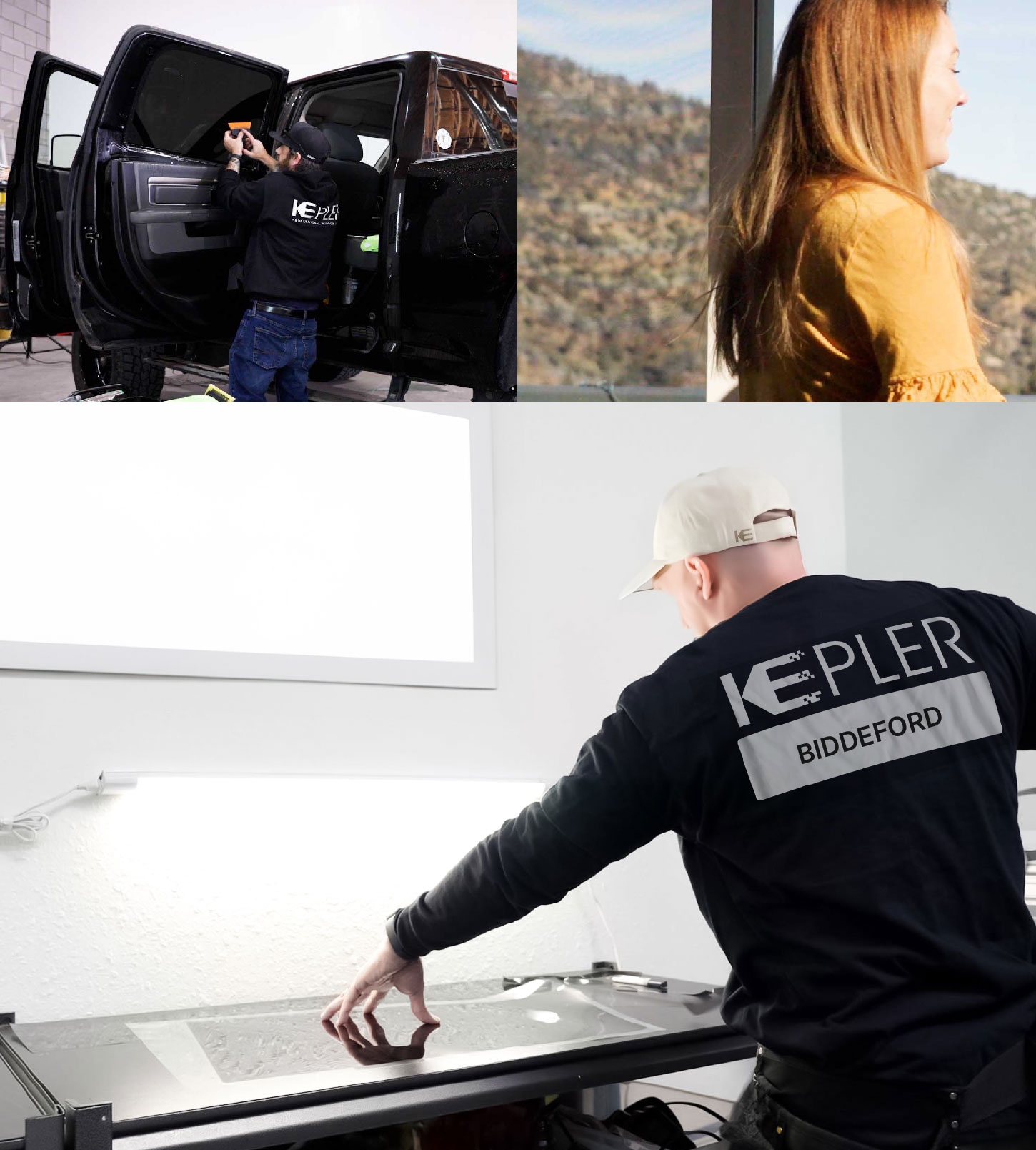 Window Tinting Specialist Cutting Film in Biddeford, Maine