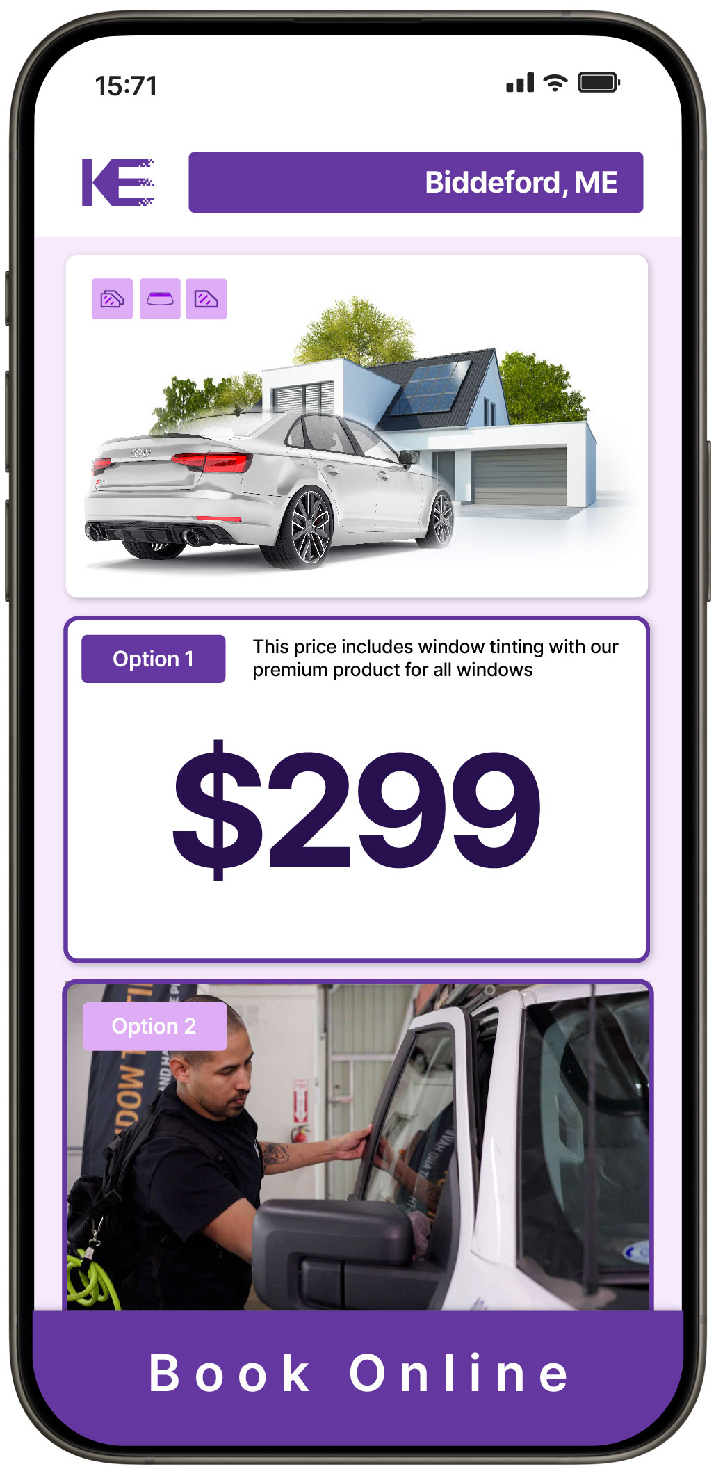 View Competitive Tesla Window Tinting Rates in Biddeford, Maine