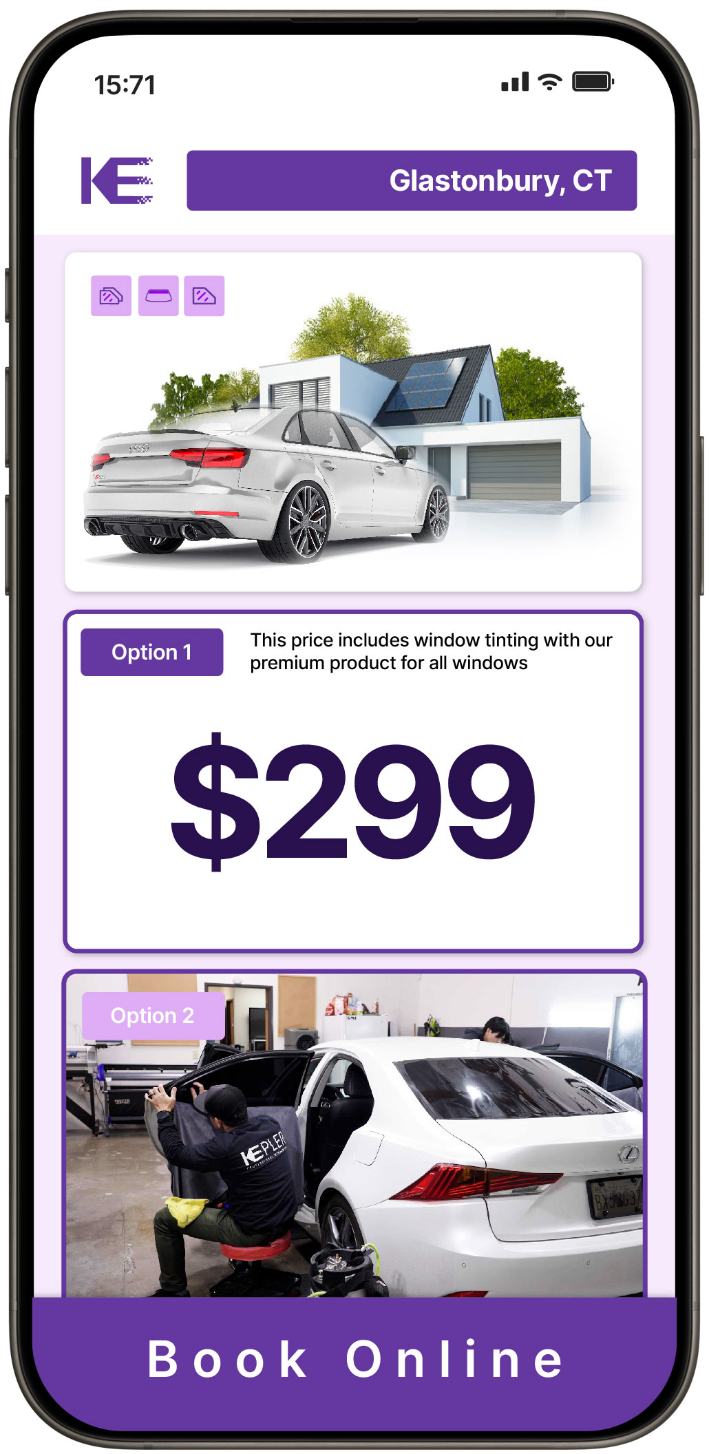 View Affordable Tesla Window Tinting Rates in South Windsor, Connecticut