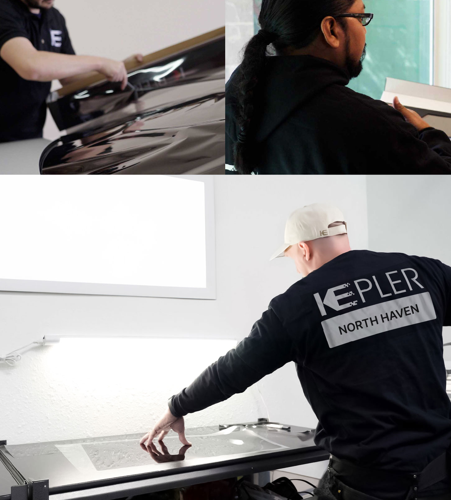 Window Tinting Specialist Cutting Film in North Haven, Connecticut