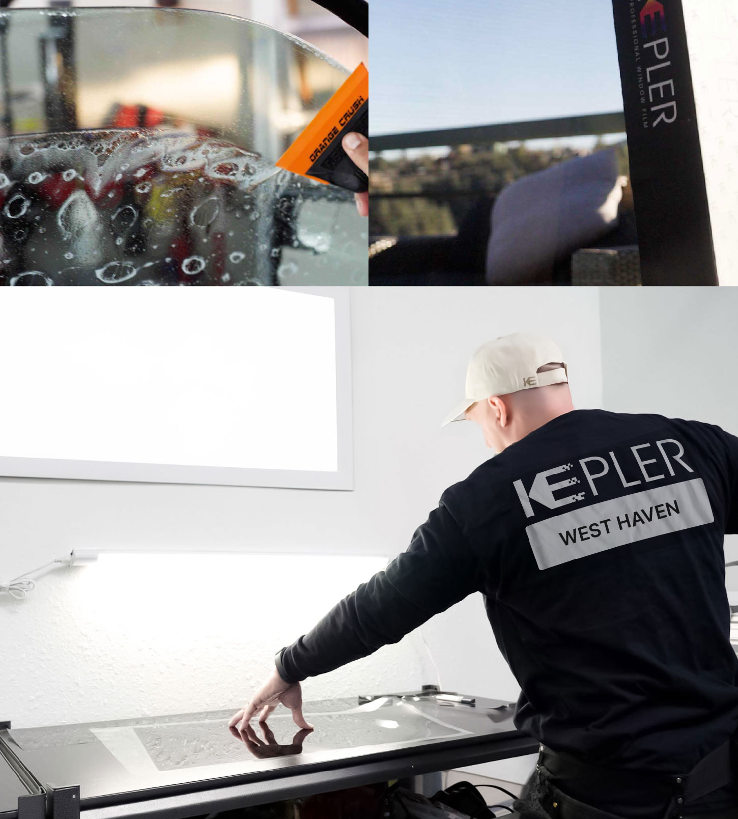 Window Tinting Specialist Cutting Film in West Haven, Connecticut