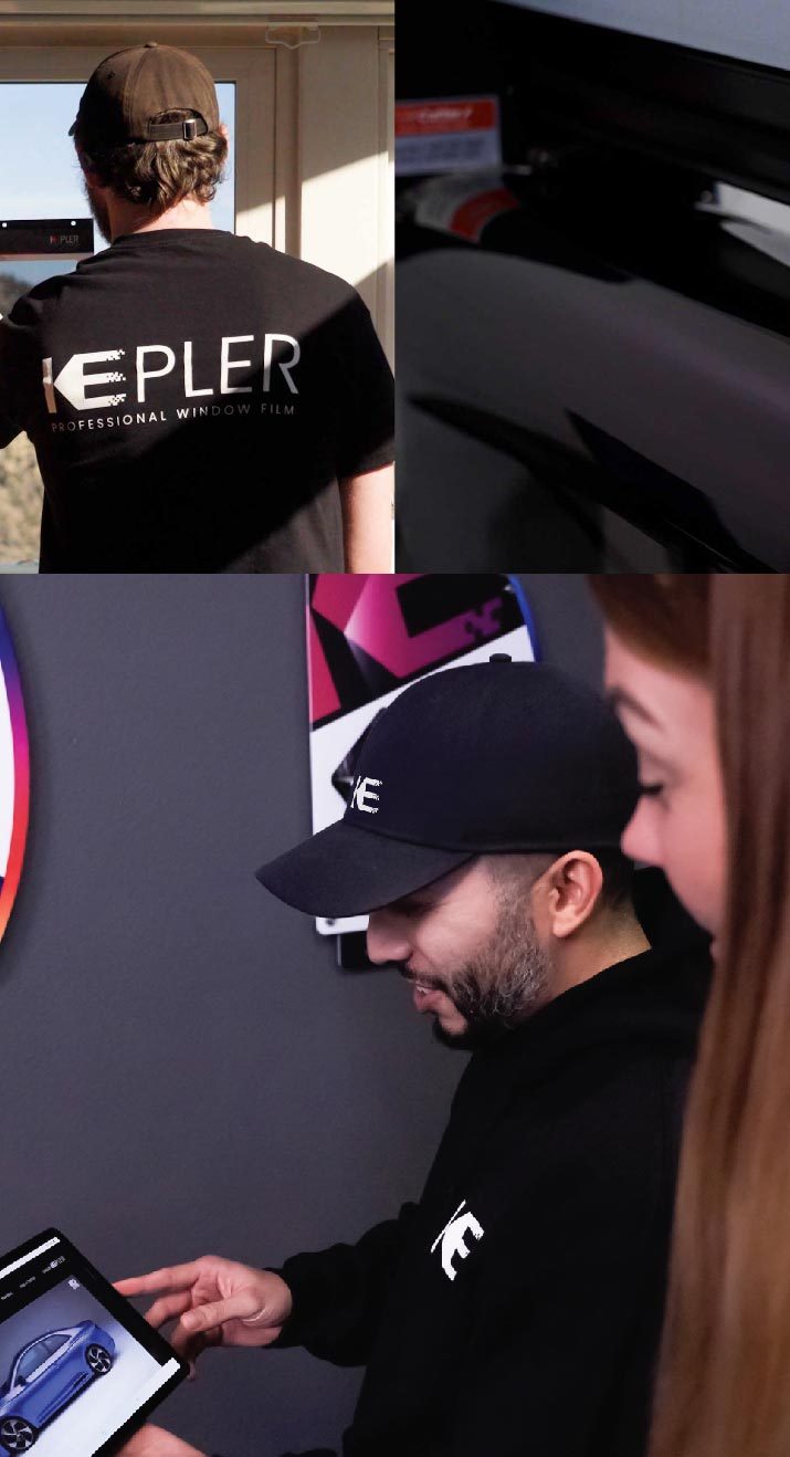 Kepler Dealer Showing Window Film Options to Customer in Rahway, New Jersey