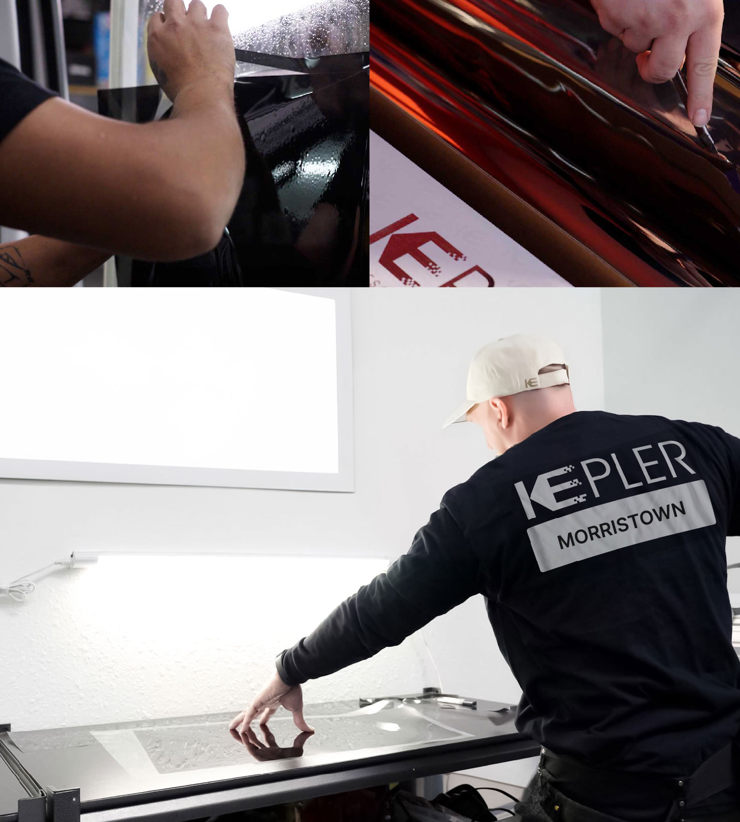 Window Tinting Specialist Cutting Film in Morristown, New Jersey