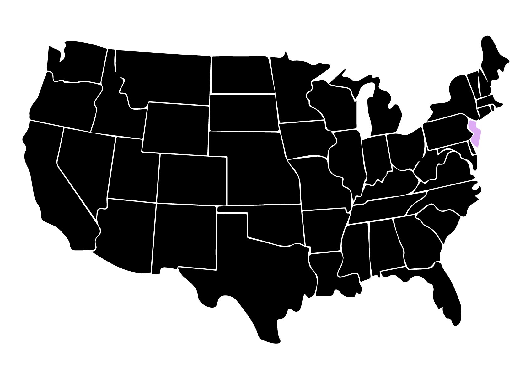 Map Showing Location of Kepler Window Tinters in Glassboro, New Jersey with Purple Highlight on the State