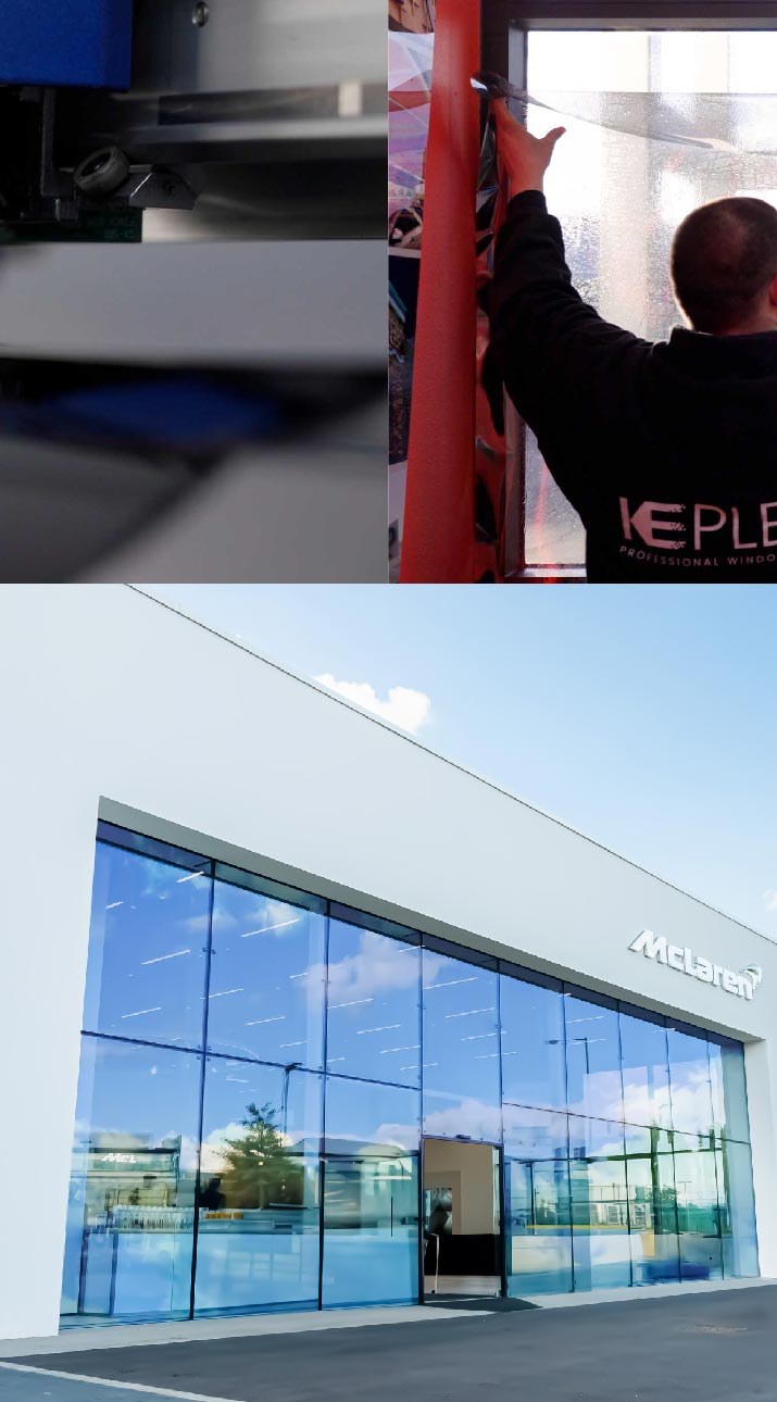 Kepler Automotive Shop Front Tinted with Window Film in Islip, New York