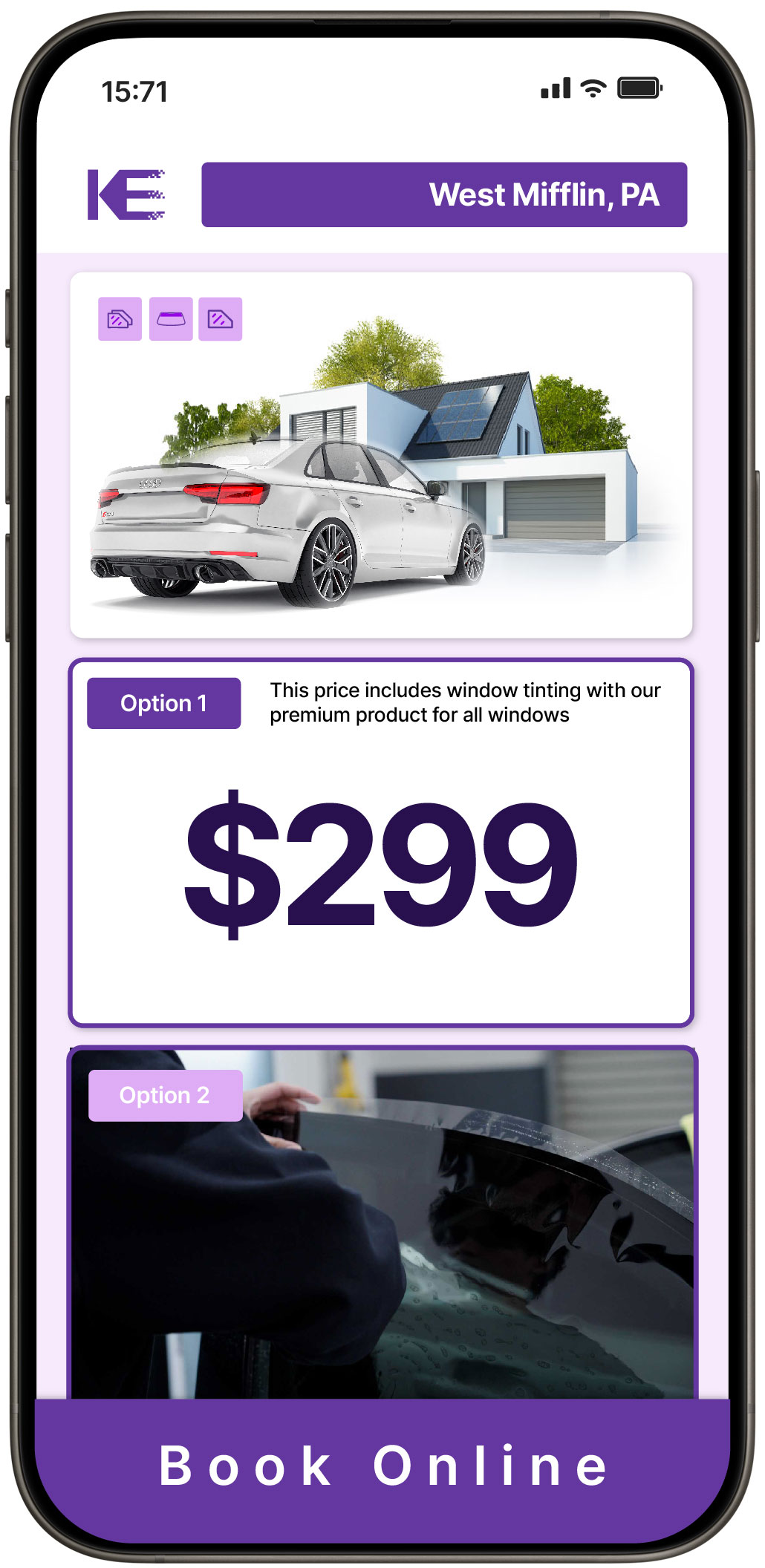 View Competitive Tesla Window Tinting Rates in McKeesport, Pennsylvania