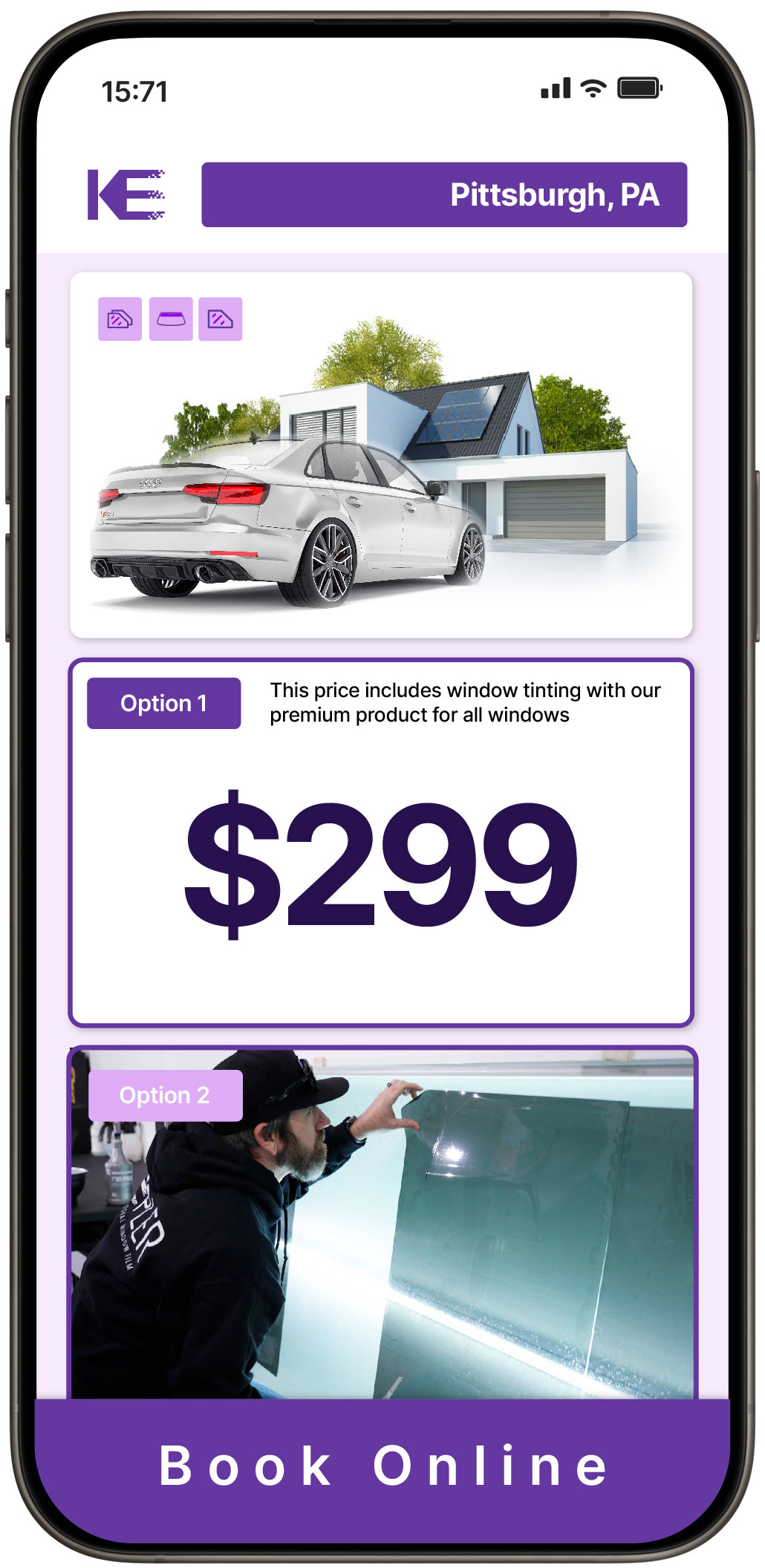 View Affordable Tesla Window Tinting Rates in Cranberry Township, Pennsylvania
