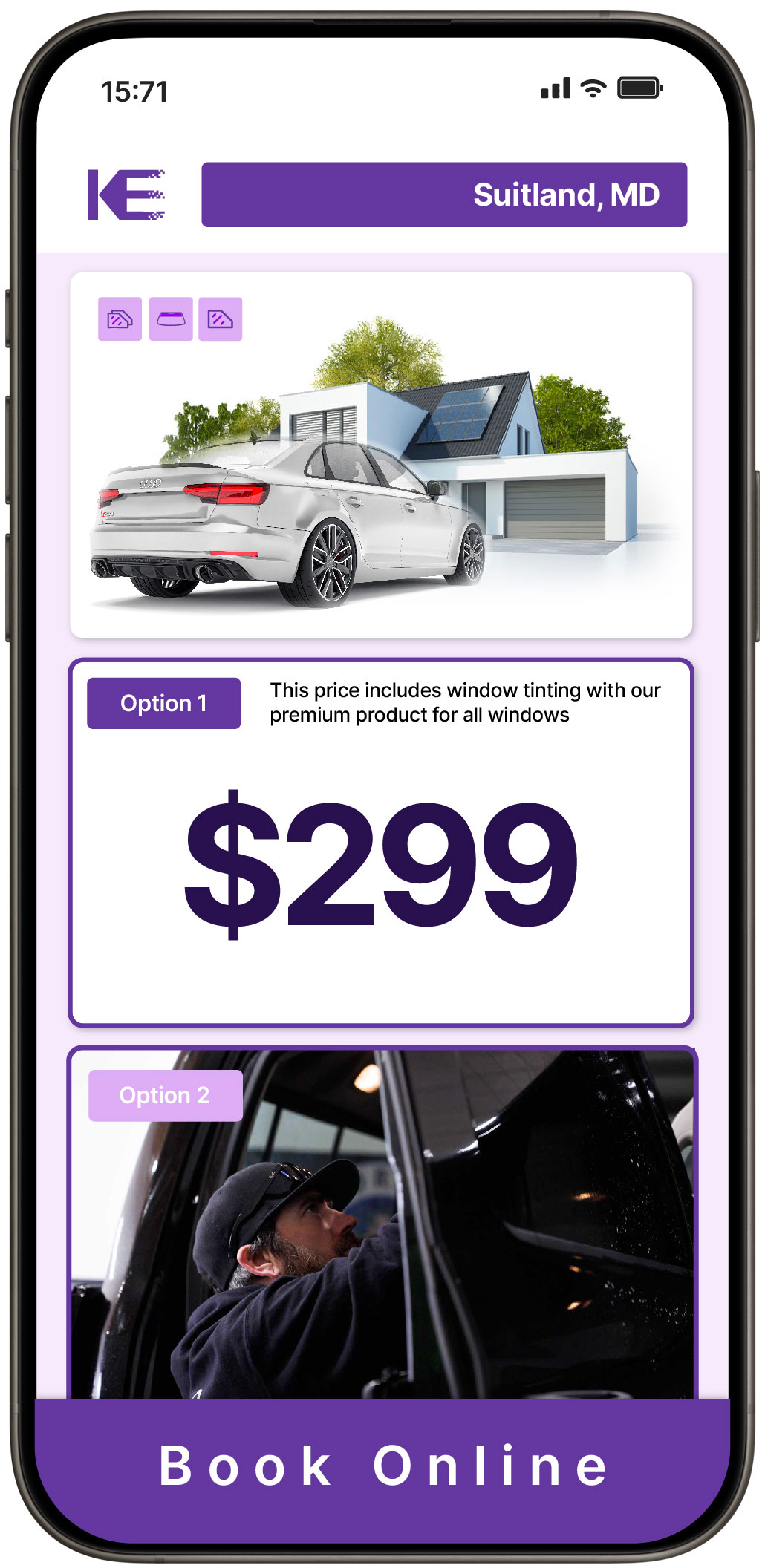 View Competitive Tesla Window Tinting Rates in Reisterstown, Maryland