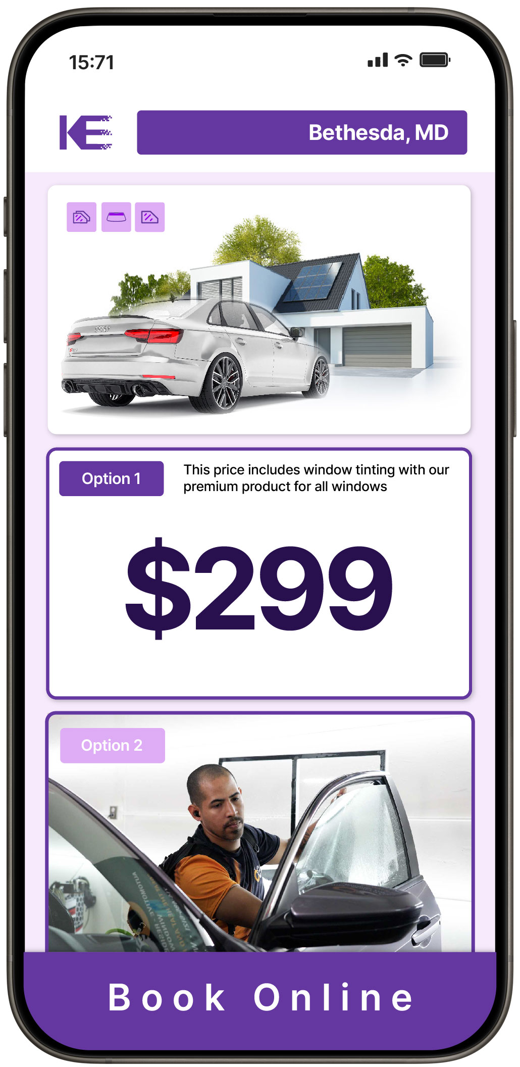 View Reasonable Tesla Window Tinting Costs in Middle River, Maryland