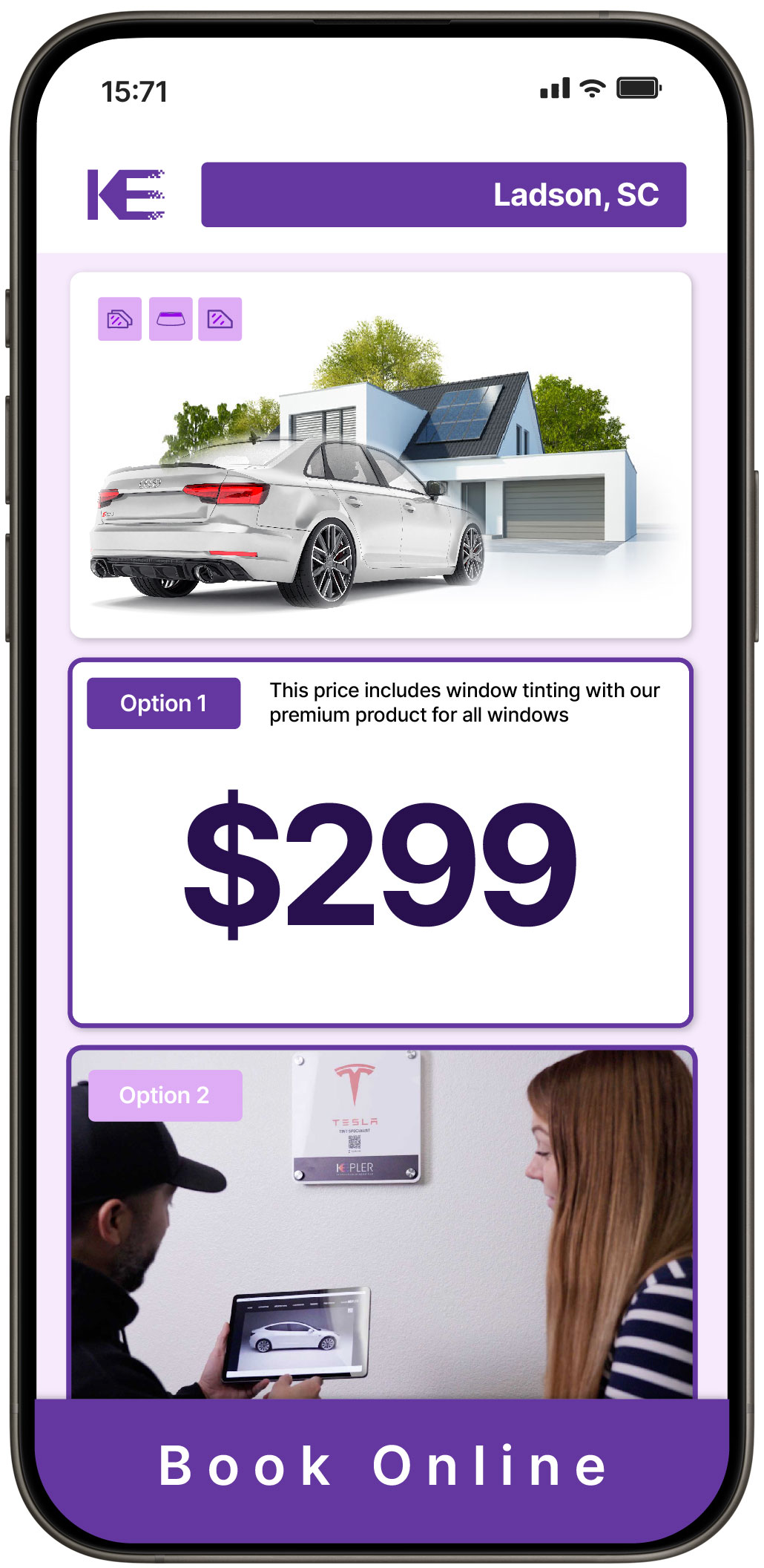 View Affordable Tesla Window Tinting Rates in Simpsonville, South Carolina