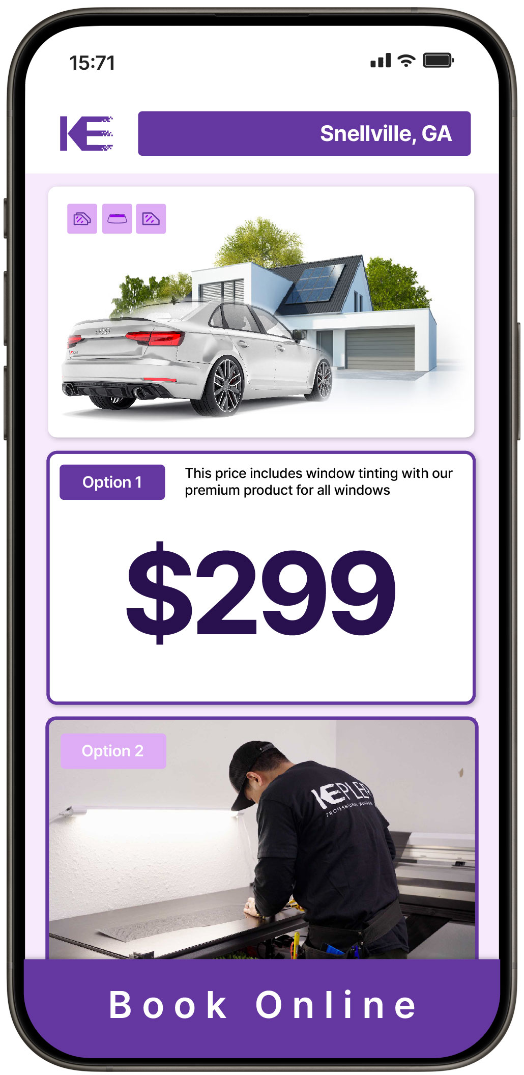 View Competitive Tesla Window Tinting Costs in Peachtree Corners, Georgia