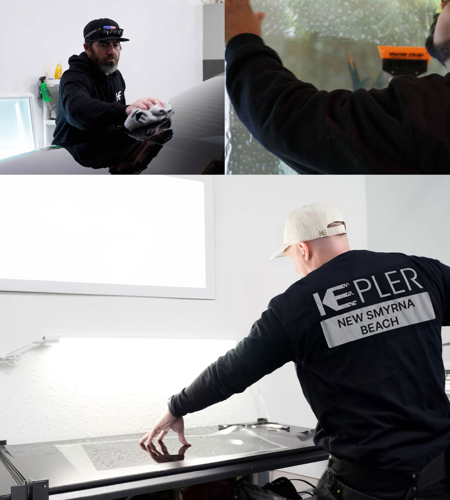 Window Tinting Specialist Cutting Film in New Smyrna Beach, Florida