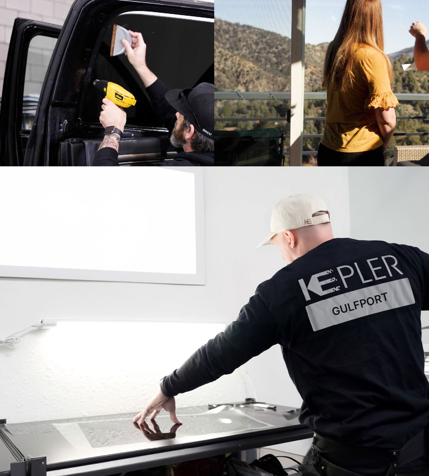 Window Tinting Specialist Cutting Film in Gulfport, Mississippi
