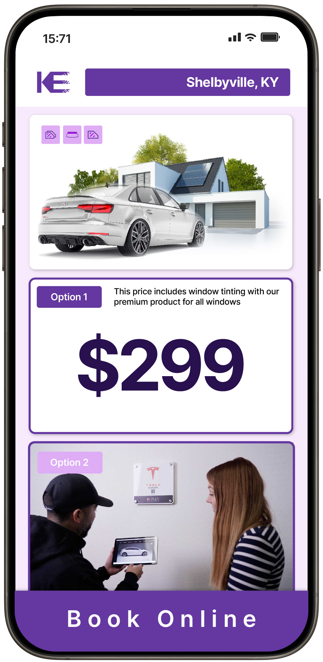 View Reasonable Tesla Window Tinting Prices in Radcliff, Kentucky