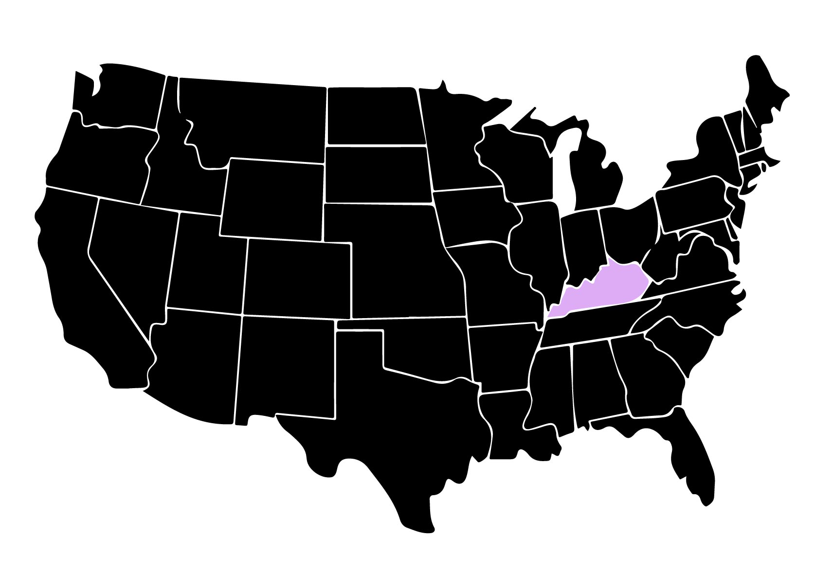 Map Showing Location of Kepler Window Tinters in Covington, Kentucky with Purple Highlight on the State