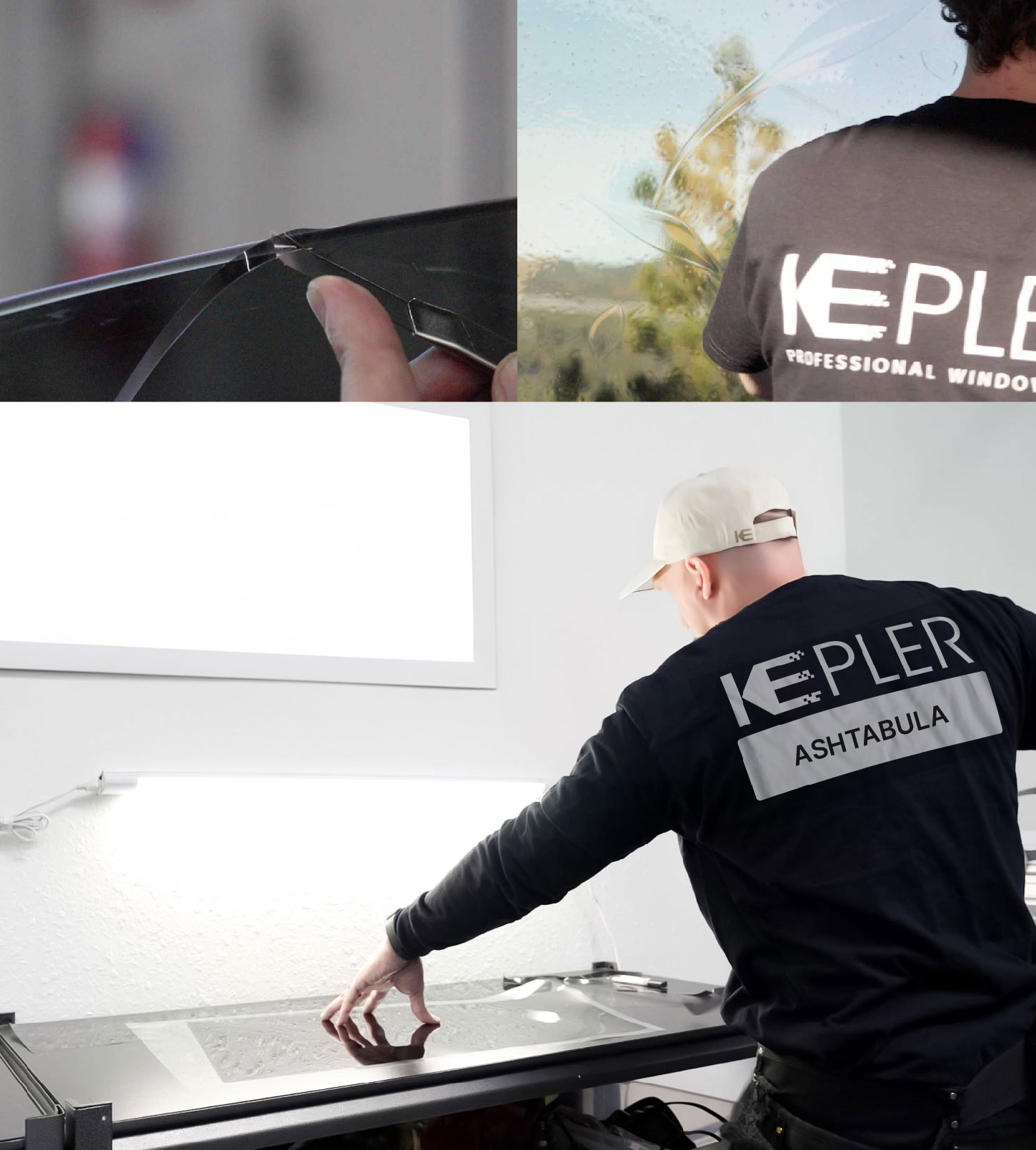 Window Tinting Specialist Cutting Film in Ashtabula, Ohio