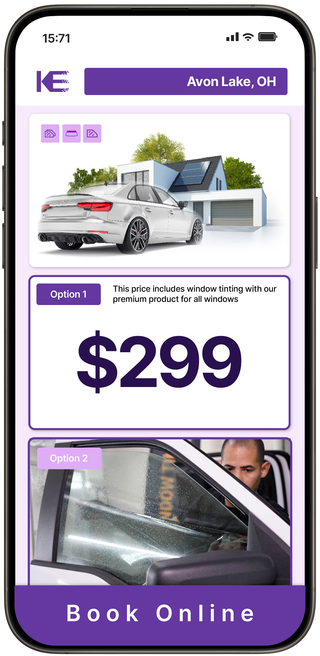 View Affordable Tesla Window Tinting Rates in Dayton, Ohio