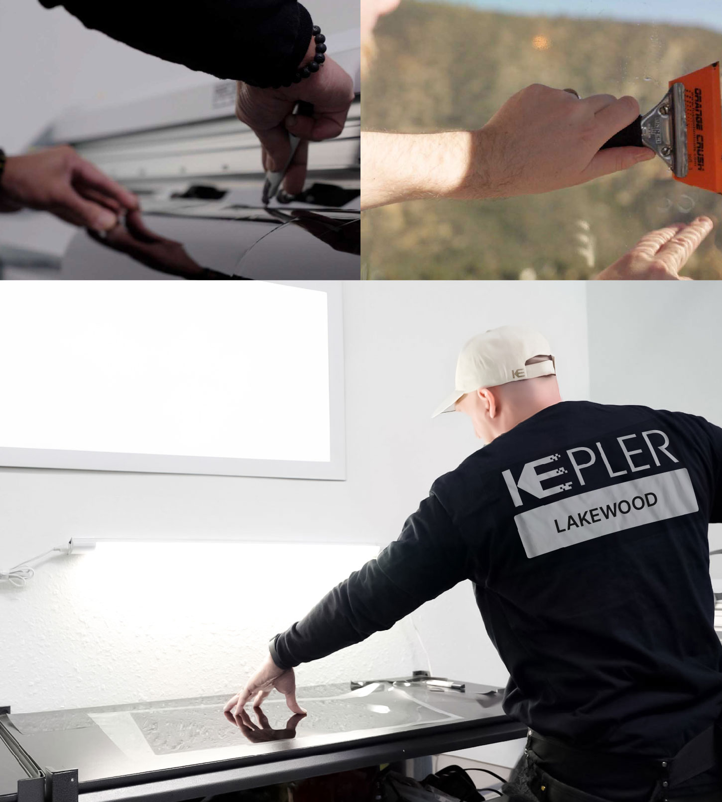 Window Tinting Specialist Cutting Film in Lakewood, Ohio