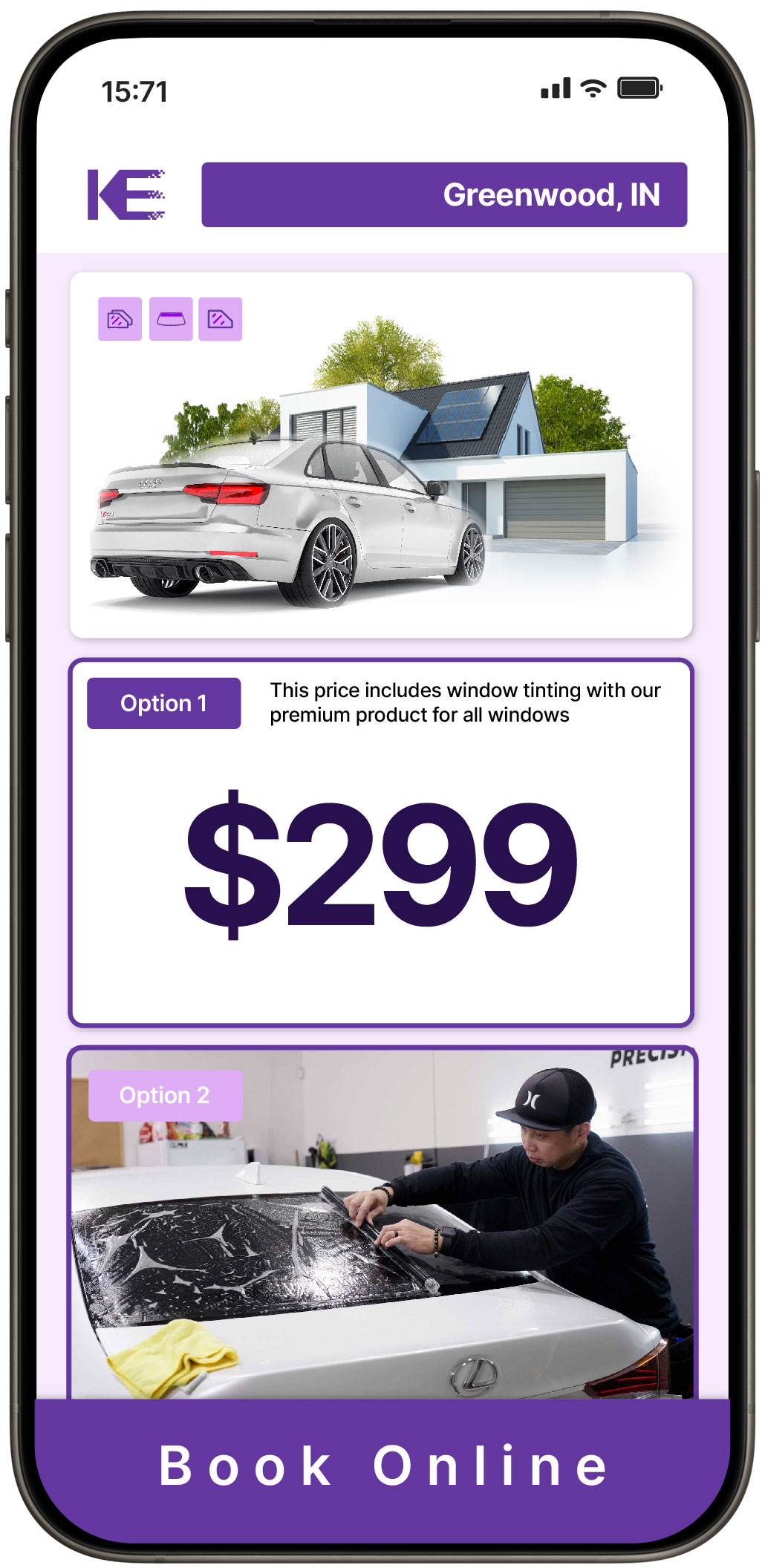 View Affordable Tesla Window Tinting Prices in Huntington, Indiana