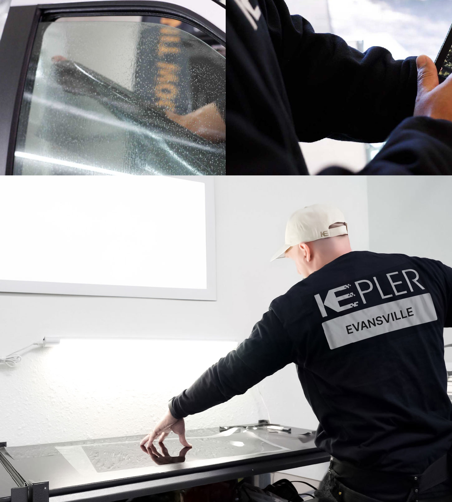 Window Tinting Specialist Cutting Film in Evansville, Indiana