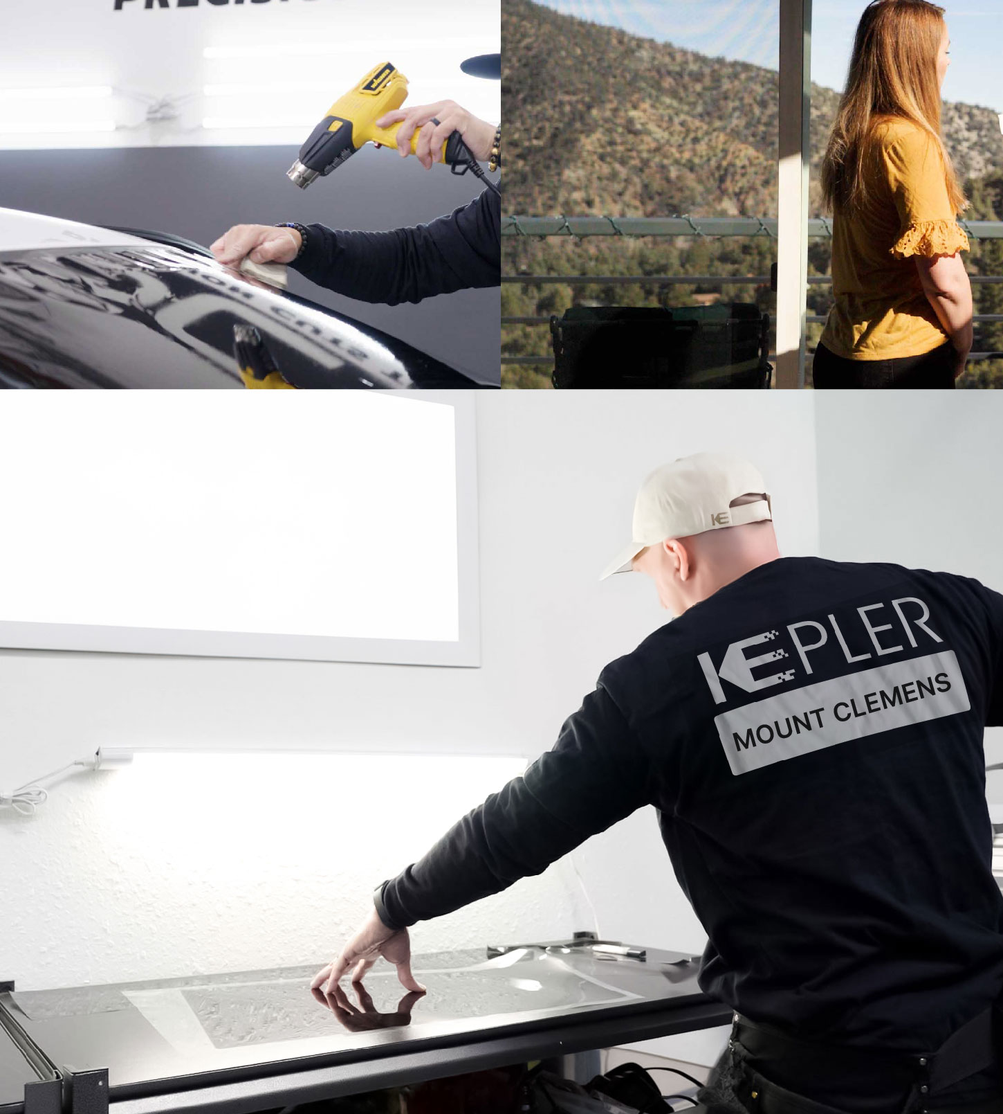 Window Tinting Specialist Cutting Film in Mount Clemens, Michigan