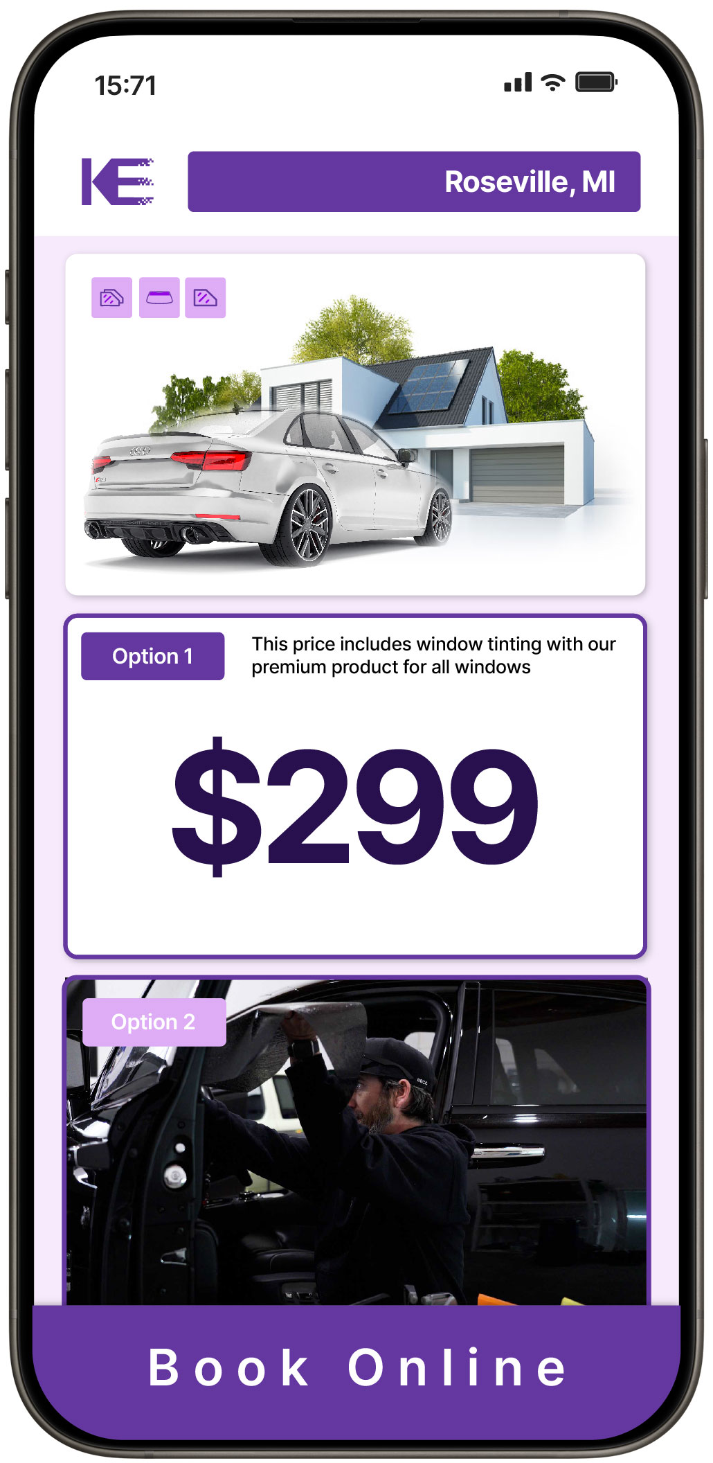 View Competitive Tesla Window Tinting Rates in Westland, Michigan