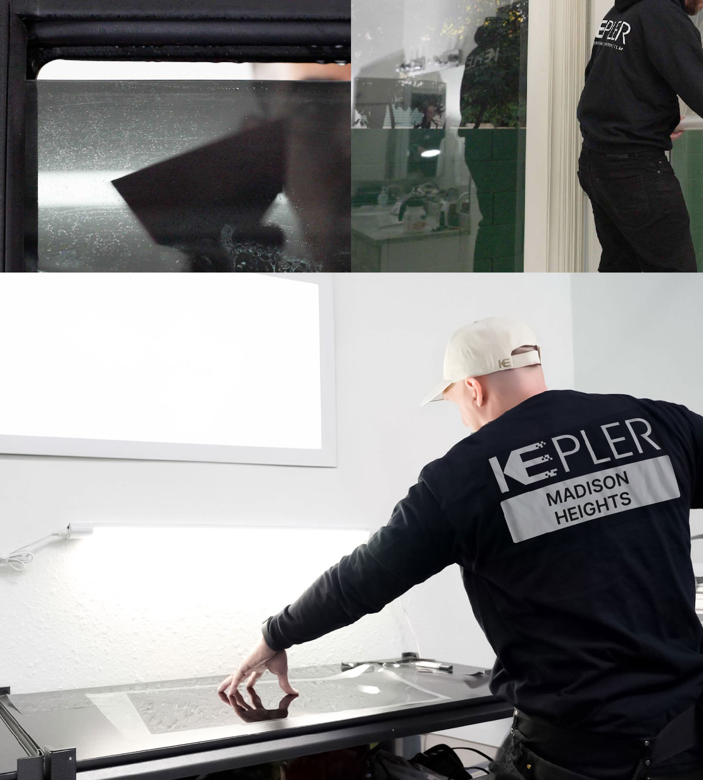Window Tinting Specialist Cutting Film in Madison Heights, Michigan