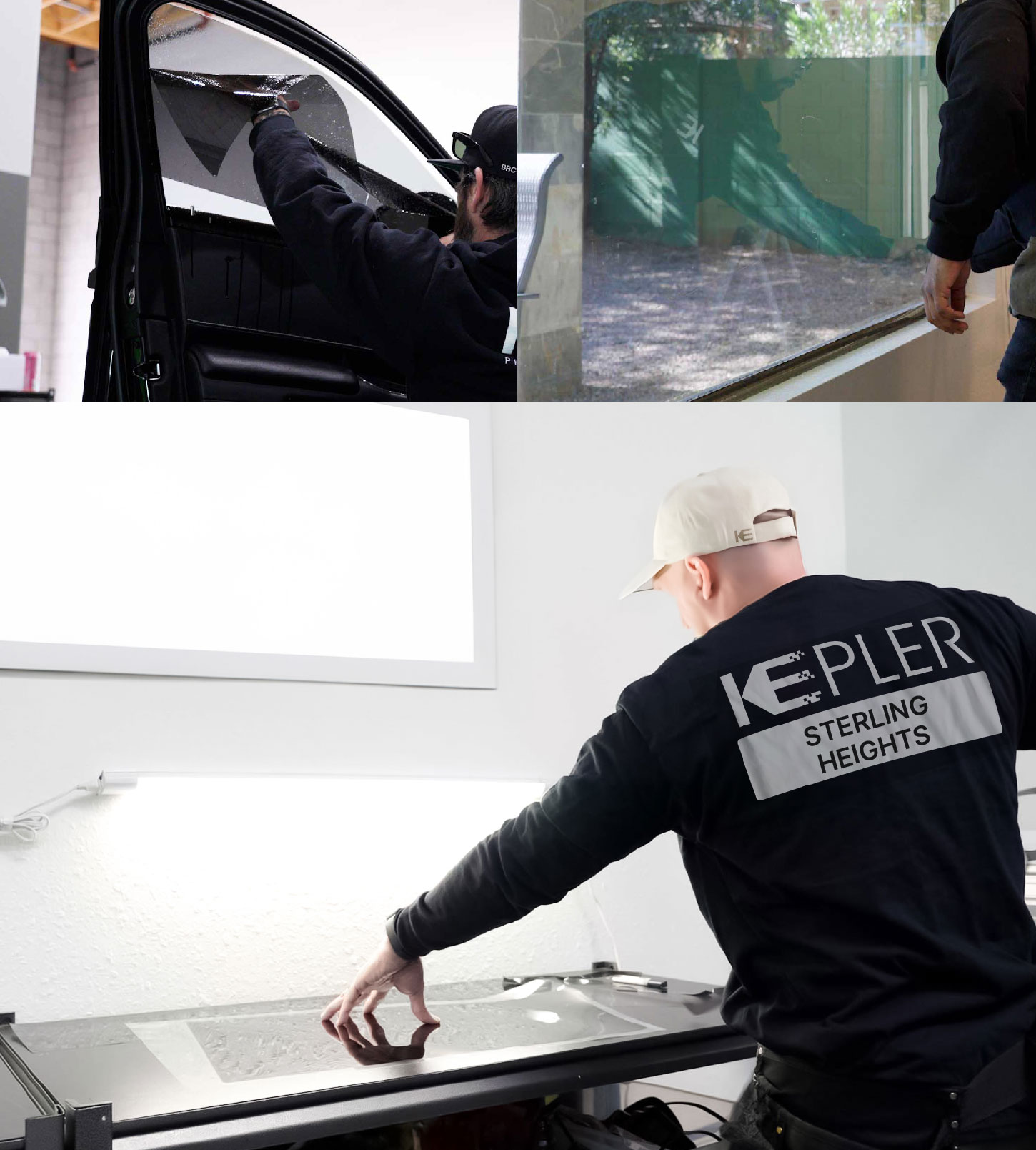 Window Tinting Specialist Cutting Film in Sterling Heights, Michigan